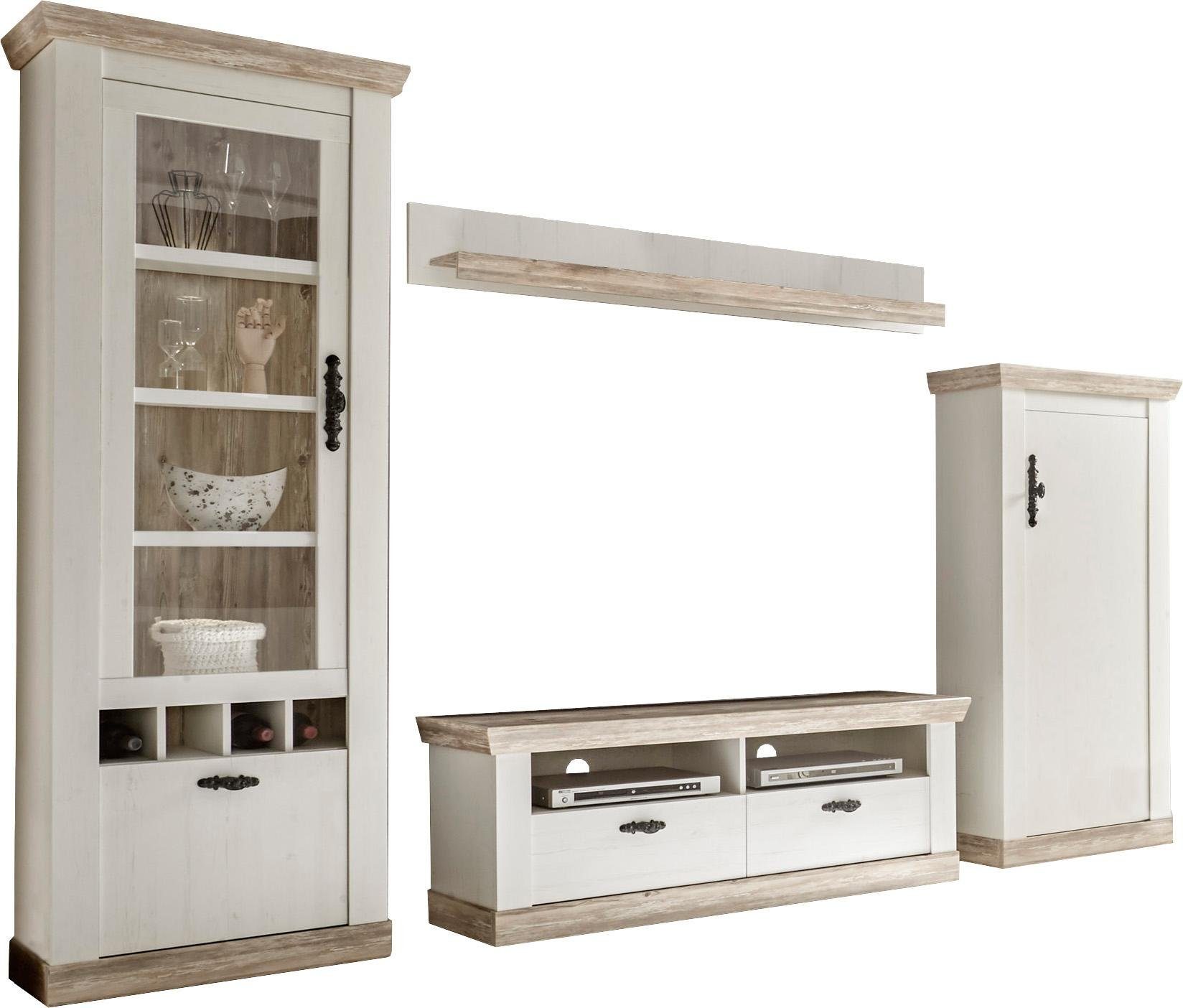 Home affaire Wandmeubel Florence 2 in romantische rustieke look (set, 4-delig)