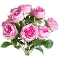 botanic-haus kunstbloem engelse rozenstruik (1 stuk) roze