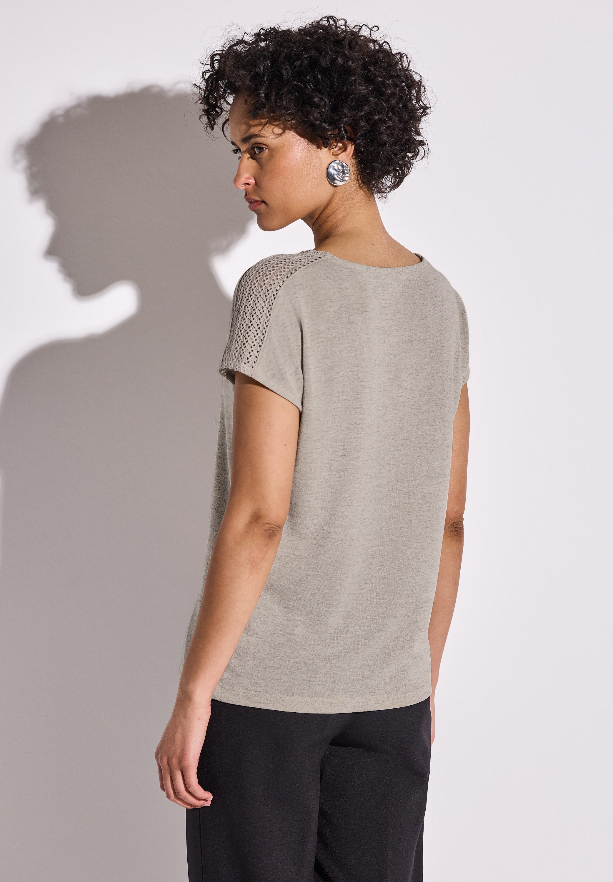 STREET ONE T-shirt met kanten detail