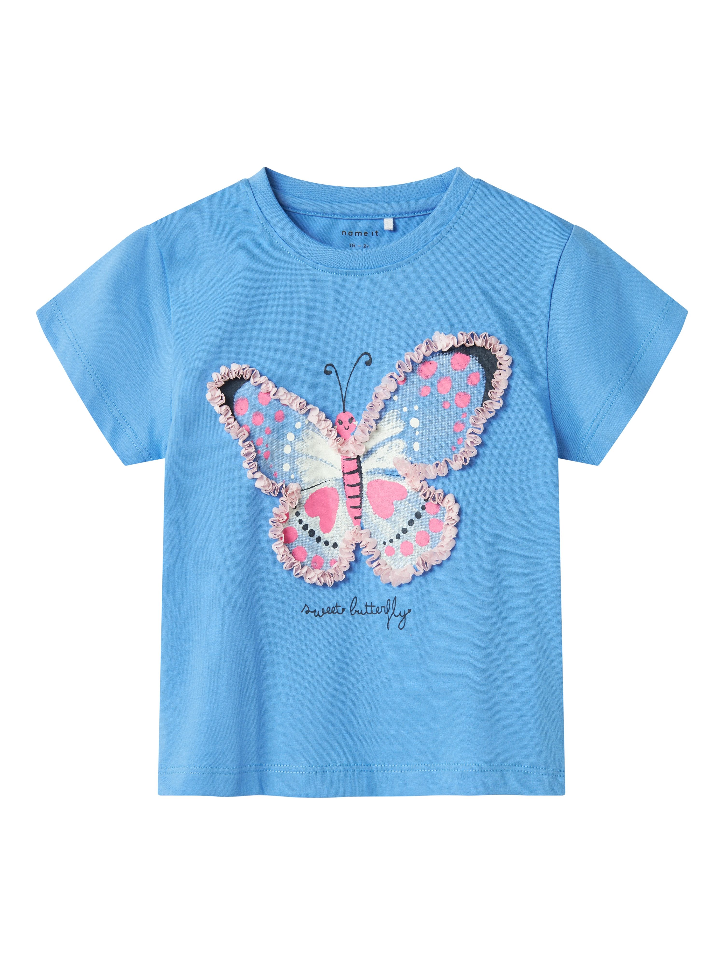 Name It Shirt met korte mouwen NMFDITTO NREG SS TOP BOX meisjes t-shirts maat 98 blauw