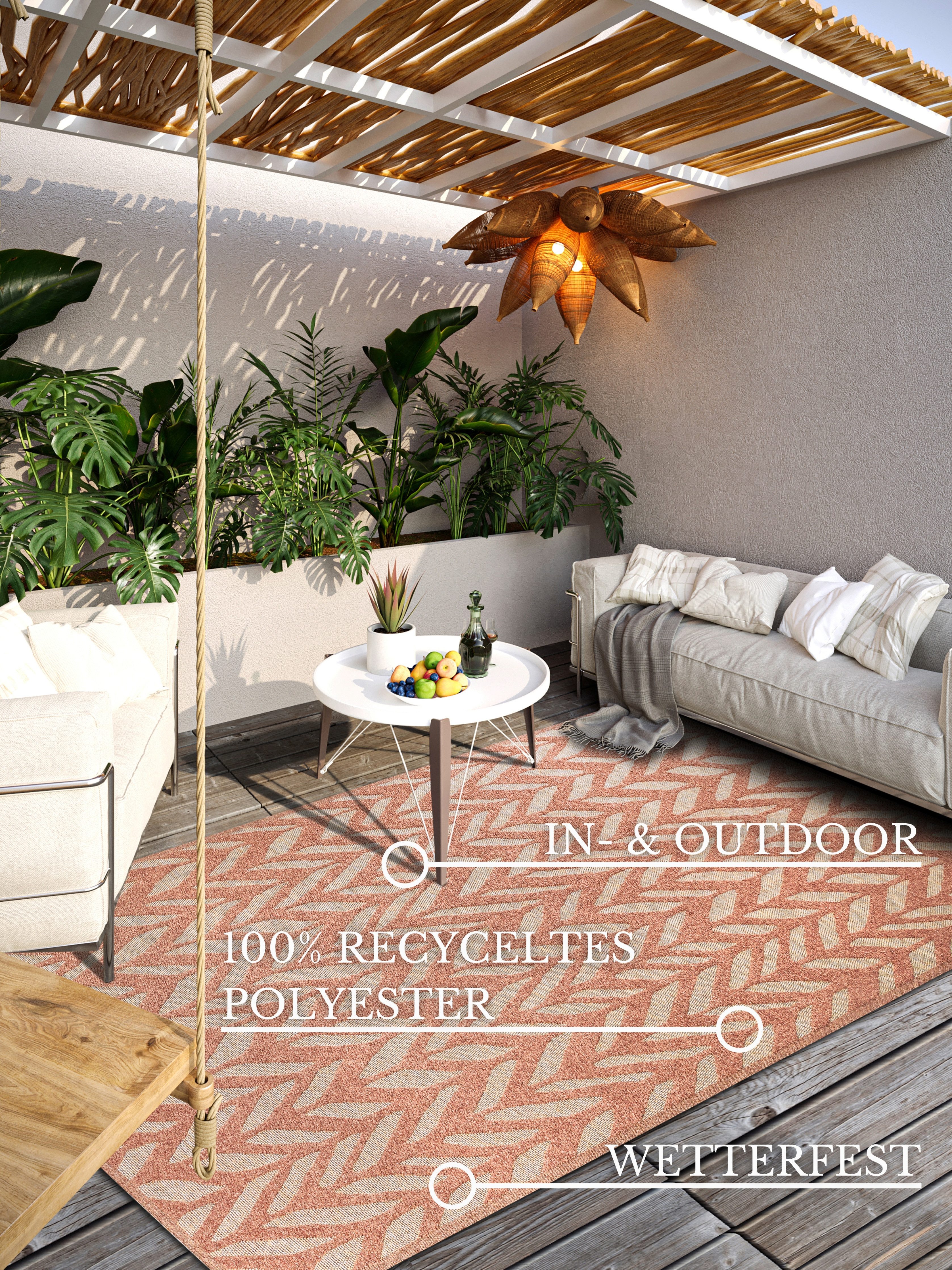 Villeroy & Boch Outdoorkleed Georgette In-& Outdoor, Vlakweefsel, weerbestendig, Terras, Balkon, modern, Trend