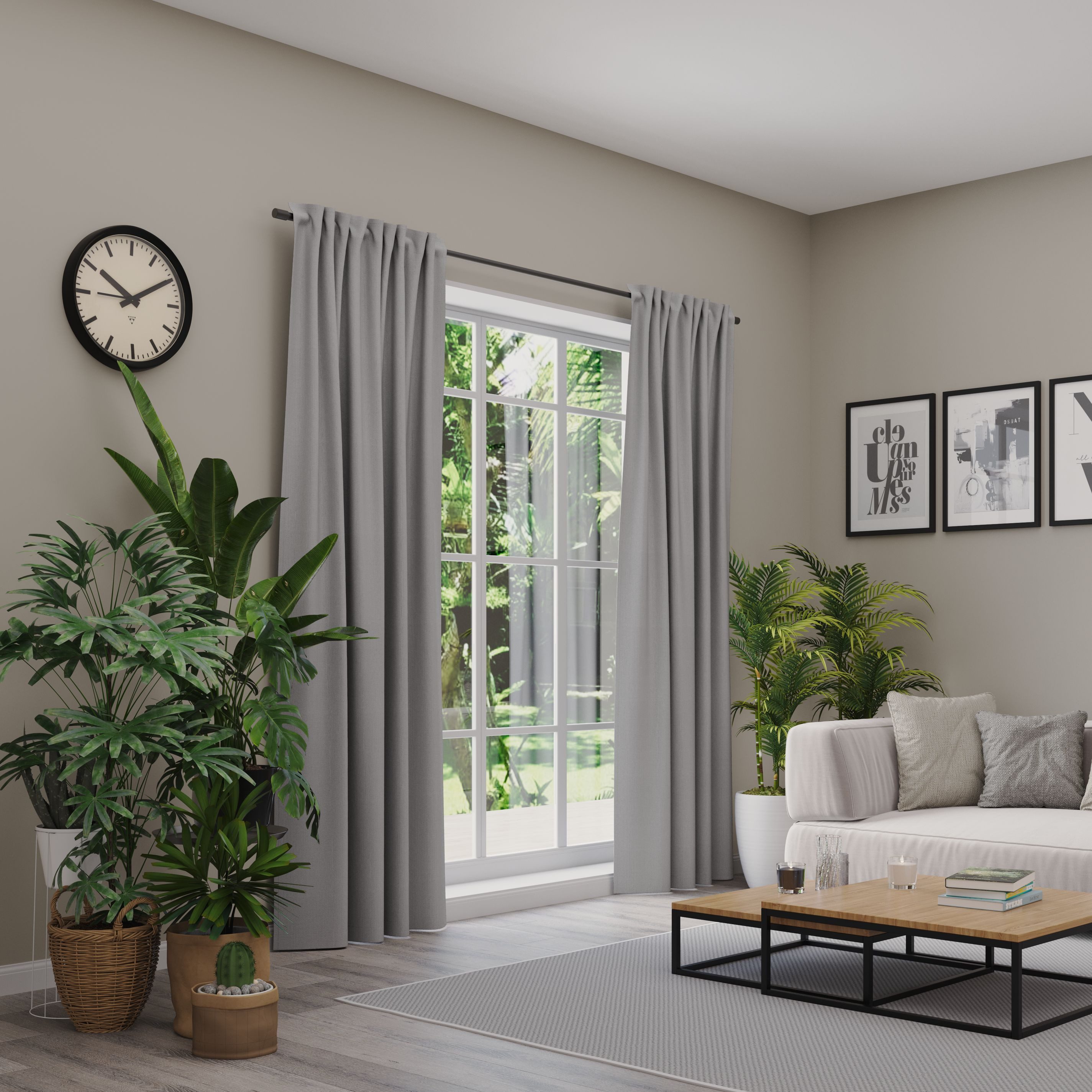 Neutex for you! Gordijn Linessa HxB: 245x137, gordijn met verborgen lussen (1 stuk)