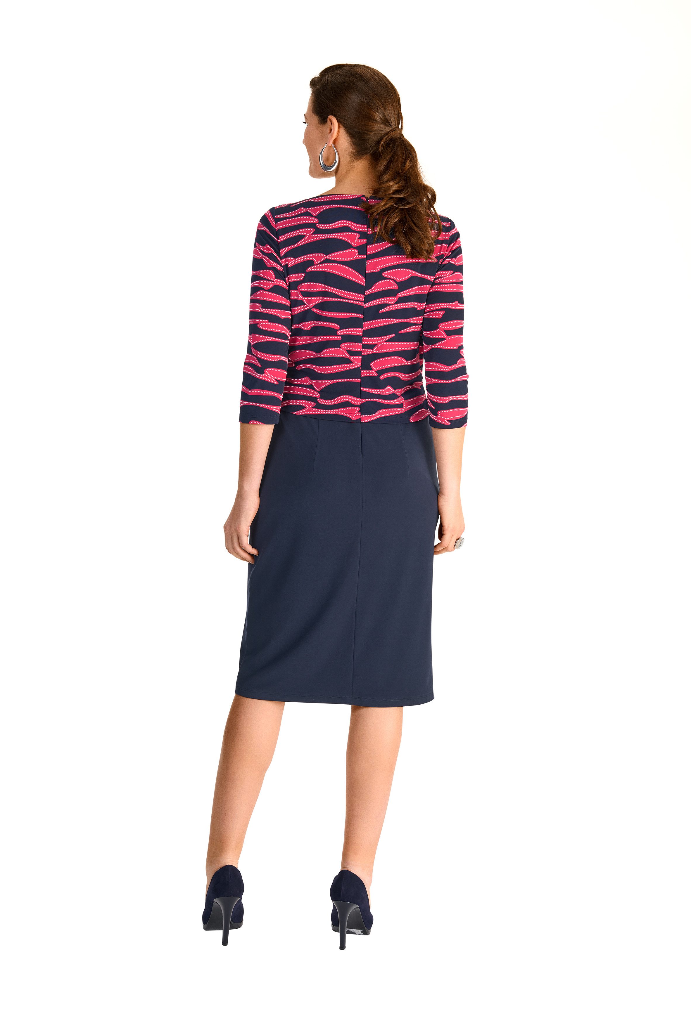 HERMANN LANGE Collection 2-in-1-jurk effen rok, met grafisch patroon
