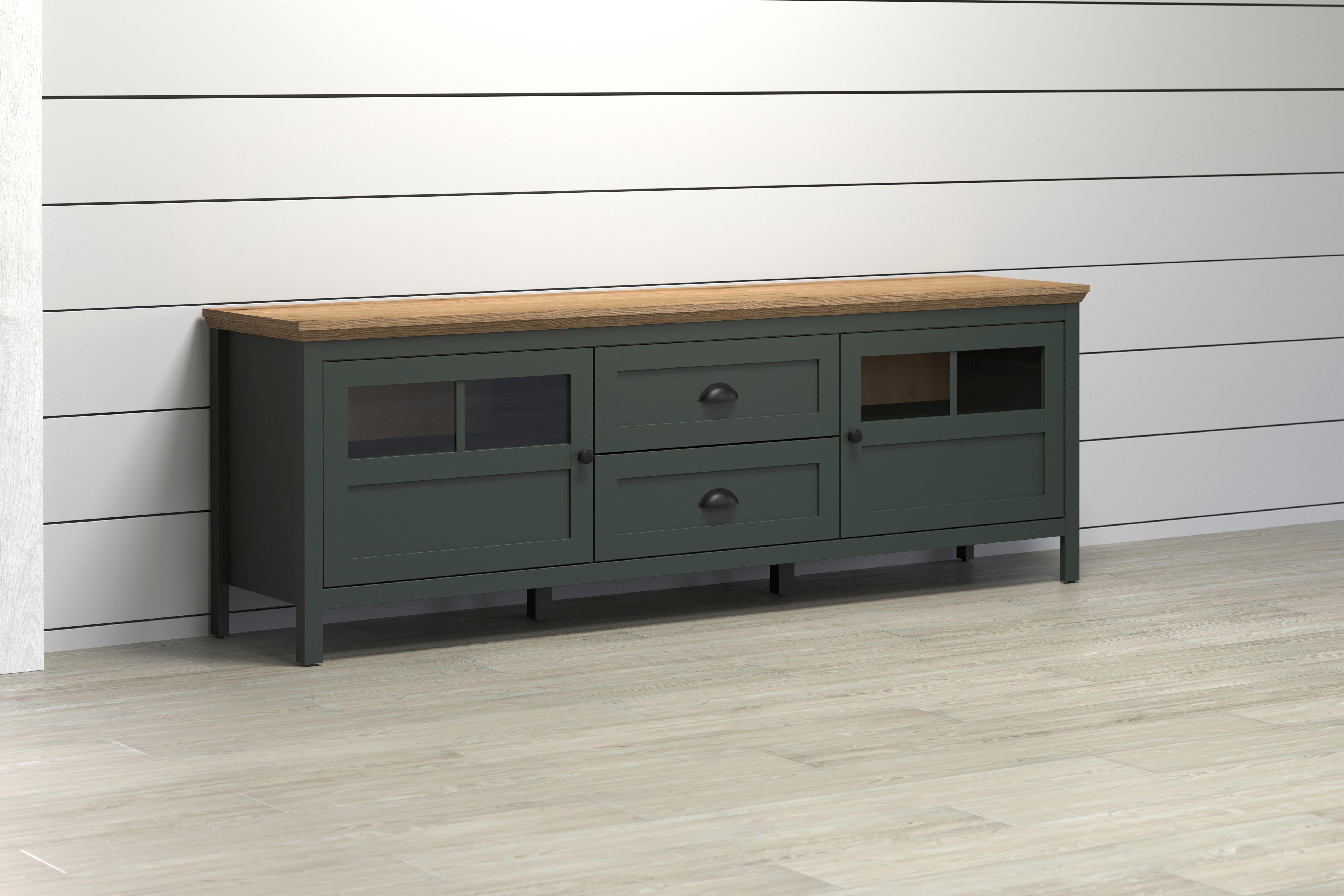 Home affaire Tv-meubel Vienna Lowboard met verlichting en volledig uittrekbare lade - B/D/H 184/45/64 cm (1 stuk)