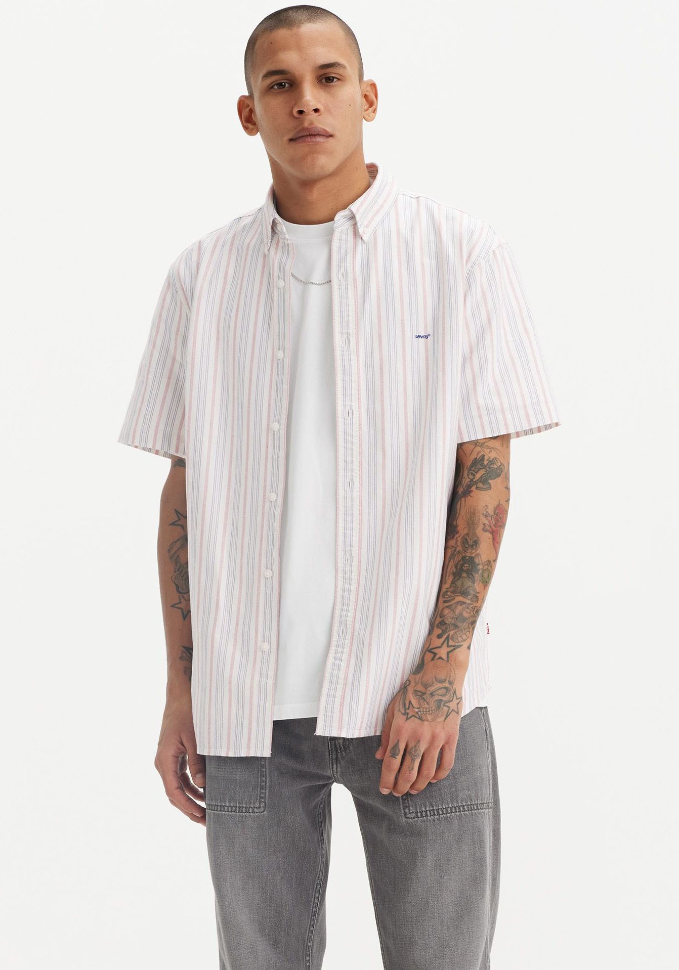 Levi's Overhemd met korte mouwen SS AUTHENTIC BUTTON DOWN in streepdessin van katoen