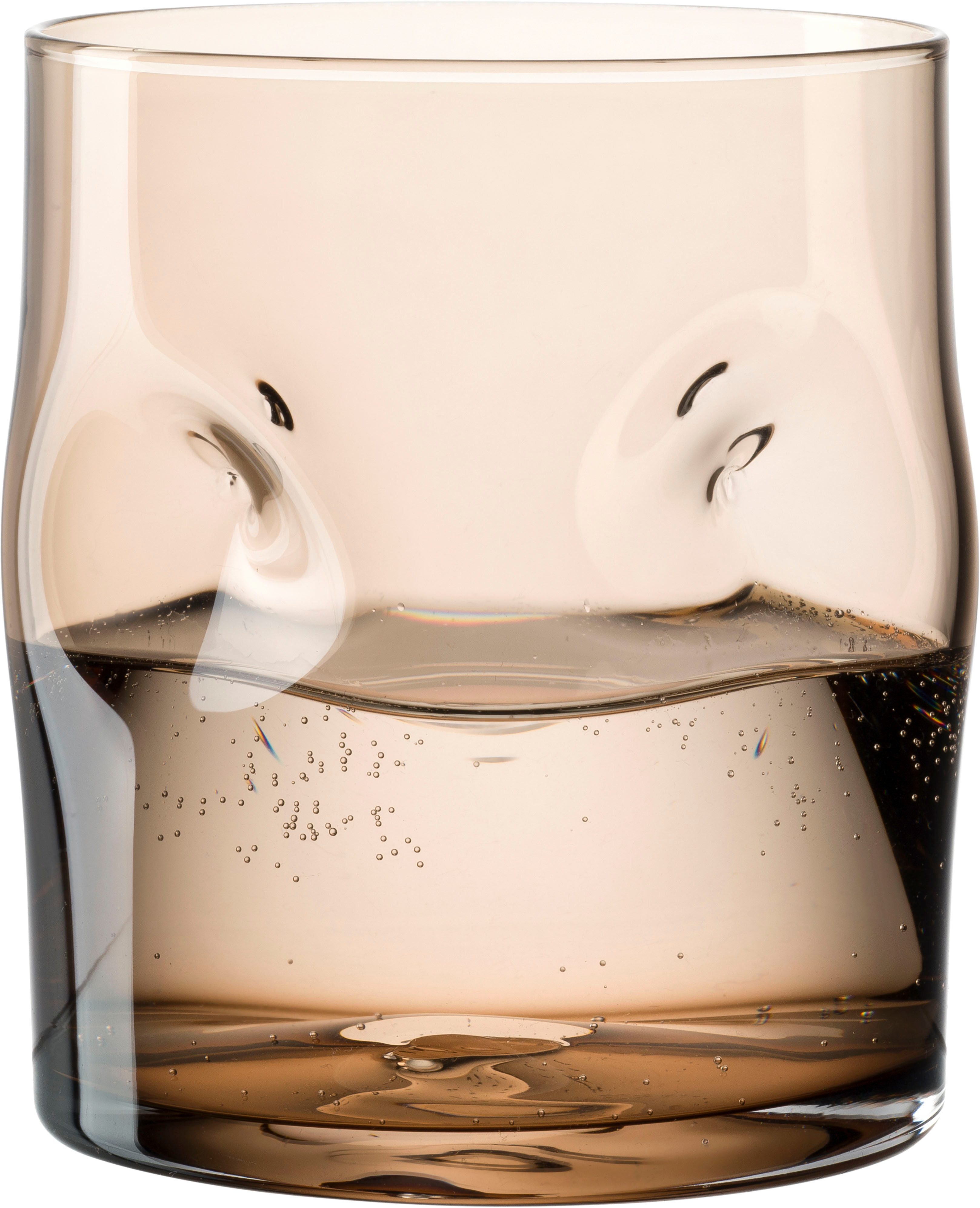 LEONARDO Glazenset Drinkglas VESUVIO, 300 ml, 4-stuks set conische vorm, opvallend design - met inkepingen (set, 4-delig)