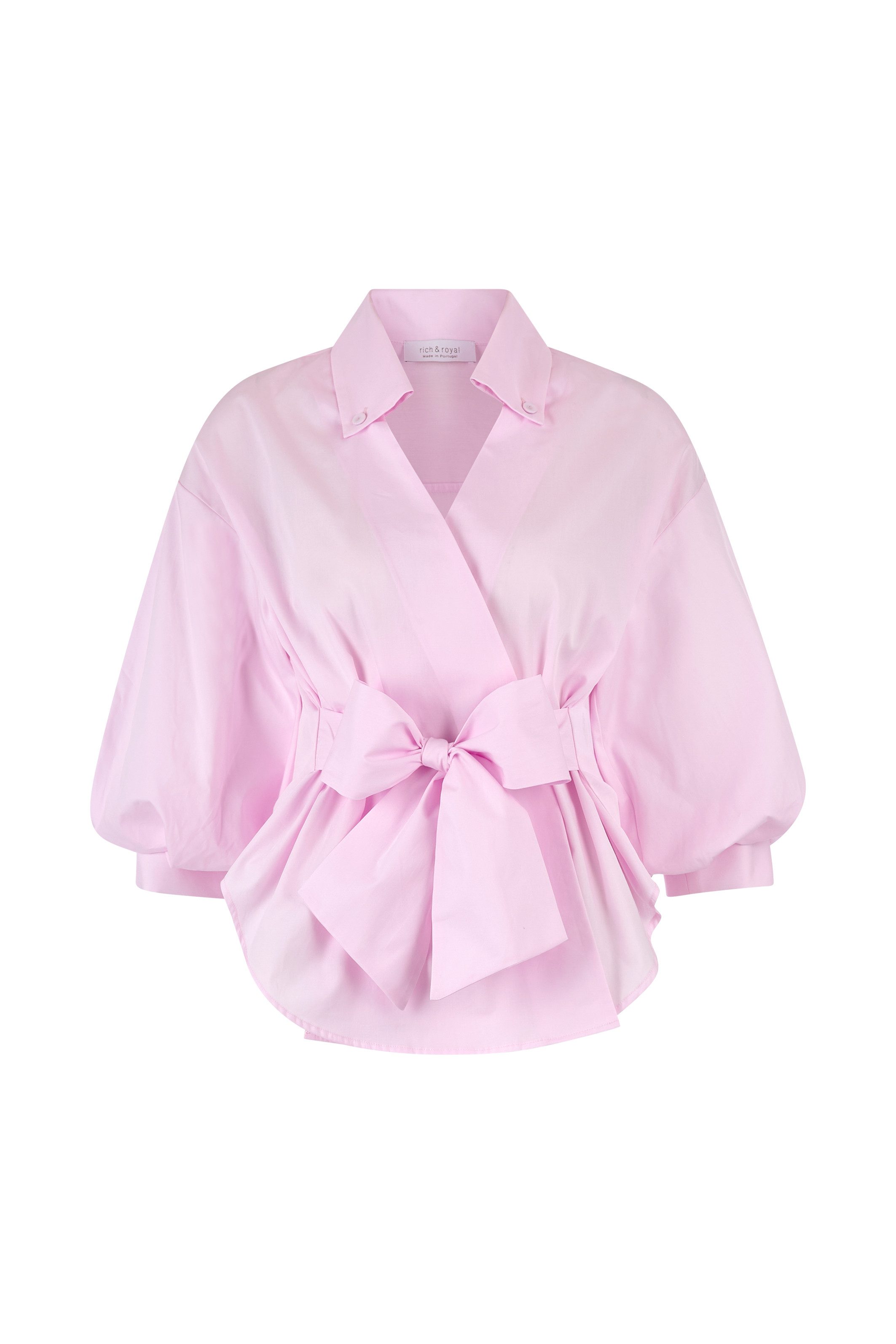 Rich & Royal Klassieke blouse Met overlappende schouder en button-down kraag