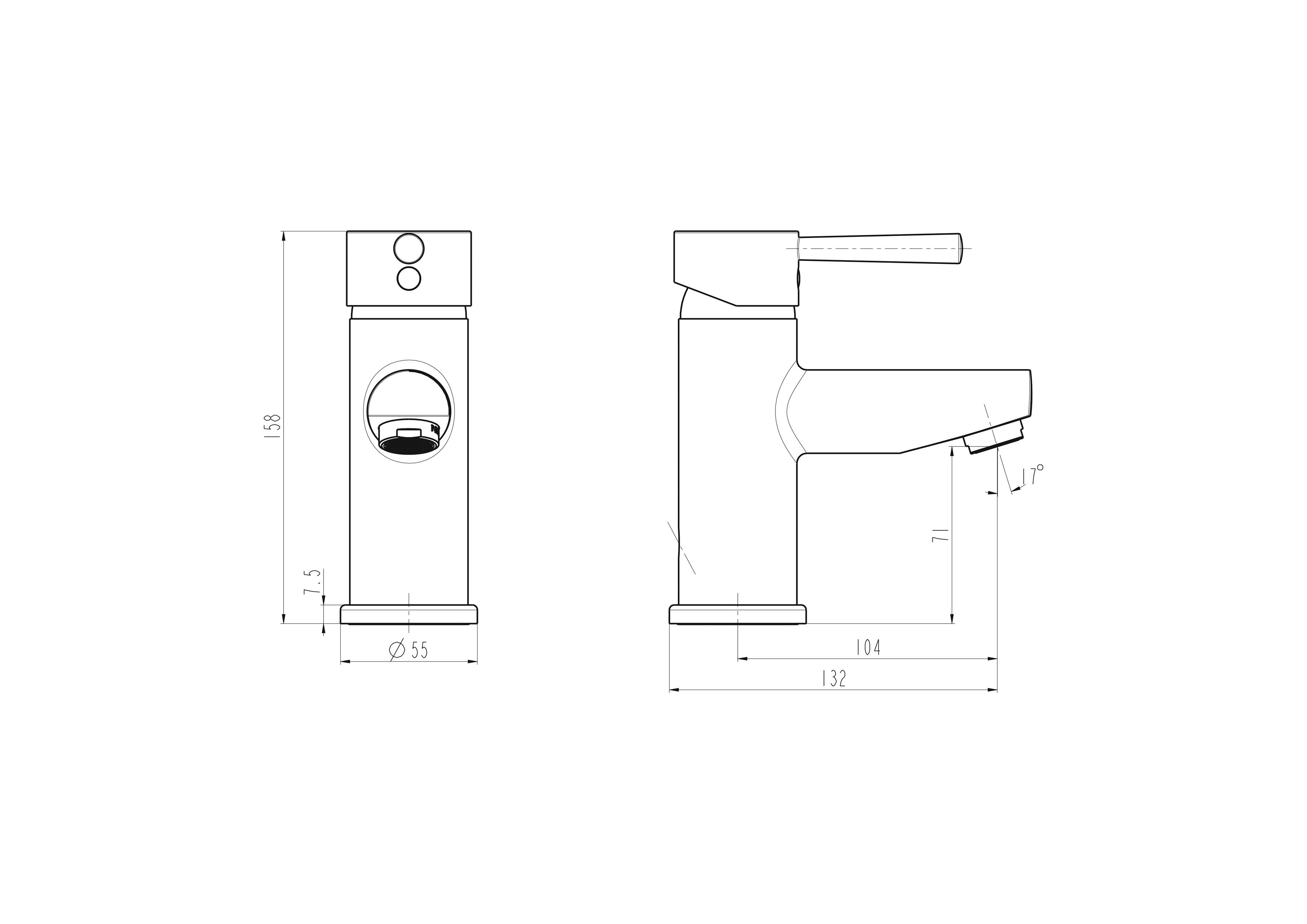Schütte Wastafelkraan Unicorn met trekstang, met overloopset, mengkraan, chroom, hoge druk
