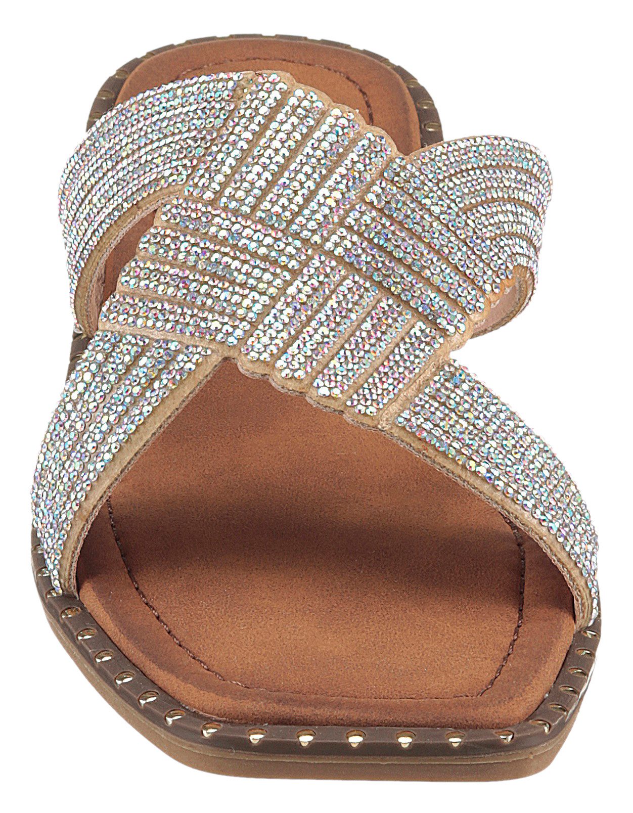 Aniston SHOES Slippers , flat, zomerschoen, strand schoen, glitterstenen - nieuwe collectie
