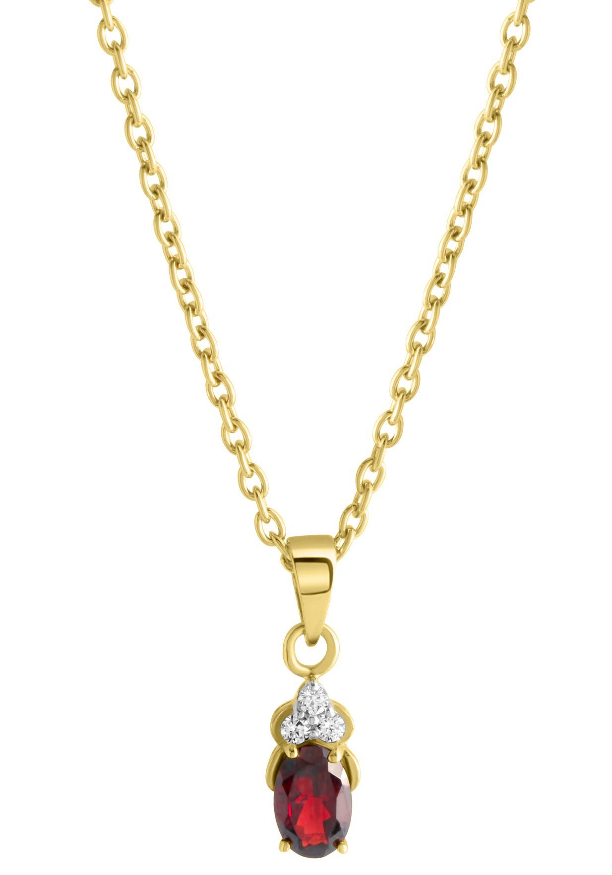 Firetti Ketting met hanger Sieraad cadeau zilver 925 halssieraad halsketting ankerketting dames kettingen rood