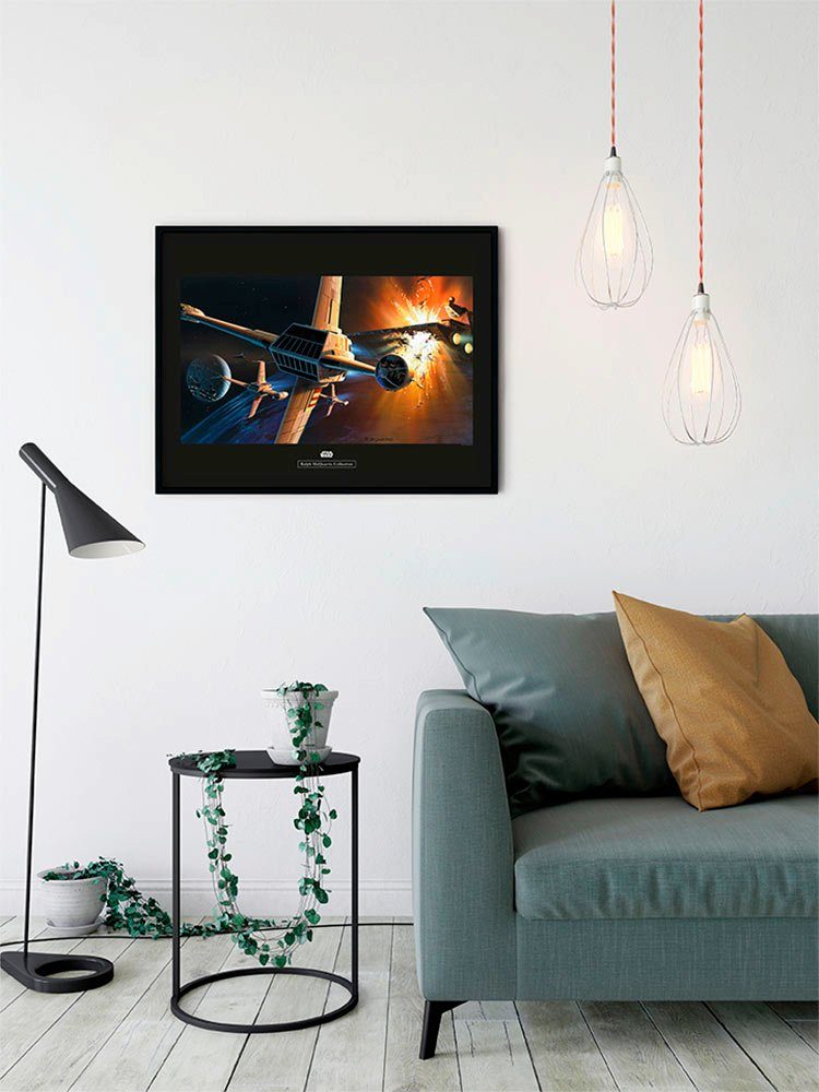 Komar Wanddecoratie Star Wars Classic RMQ Endor omloopbaan was Wanddecoratie voor de kinderkamer - zonder lijst (1 stuk)