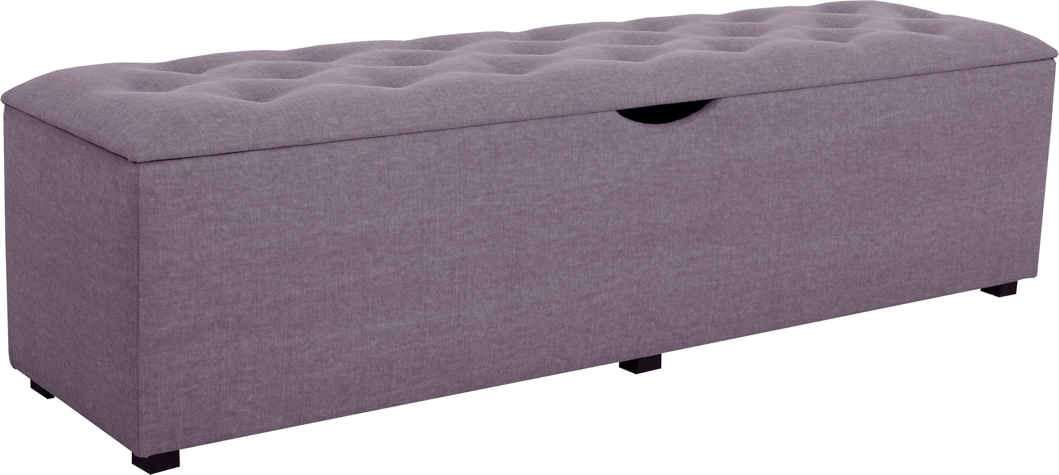 Places of Style Hockerbank Knobbed Hockerbank met bergruimte, breedte 120 cm en 160 cm hockers paars