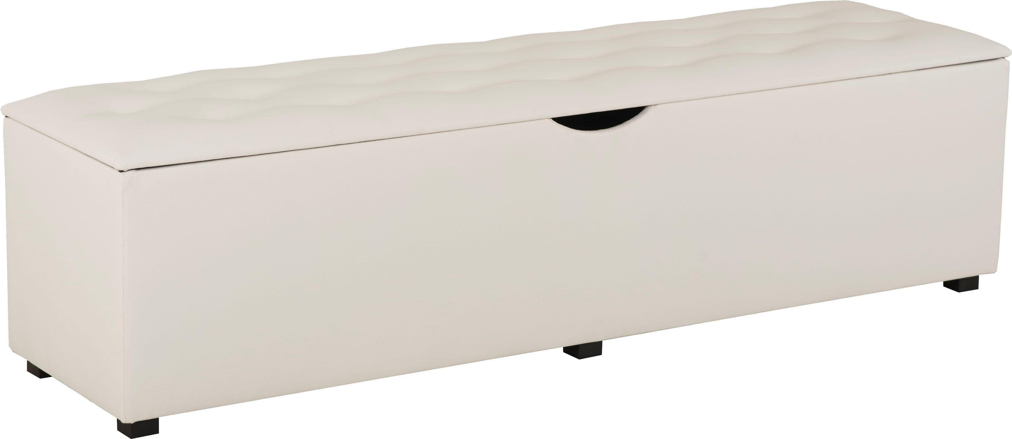 Places of Style Hockerbank Knobbed Hockerbank met bergruimte, breedte 120 cm en 160 cm hockers wit