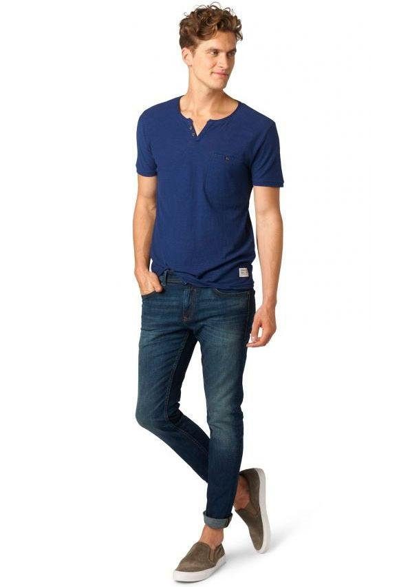Tom Tailor Denim 5-pocket jeans PIERS met geruit patroon