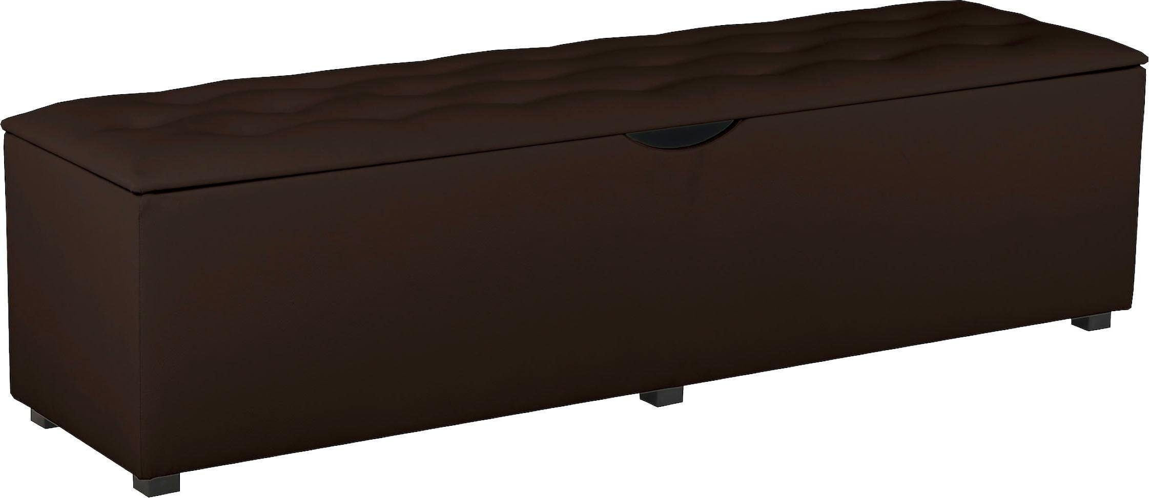 Places of Style Hockerbank Knobbed Hockerbank met bergruimte, breedte 120 cm en 160 cm hockers bruin