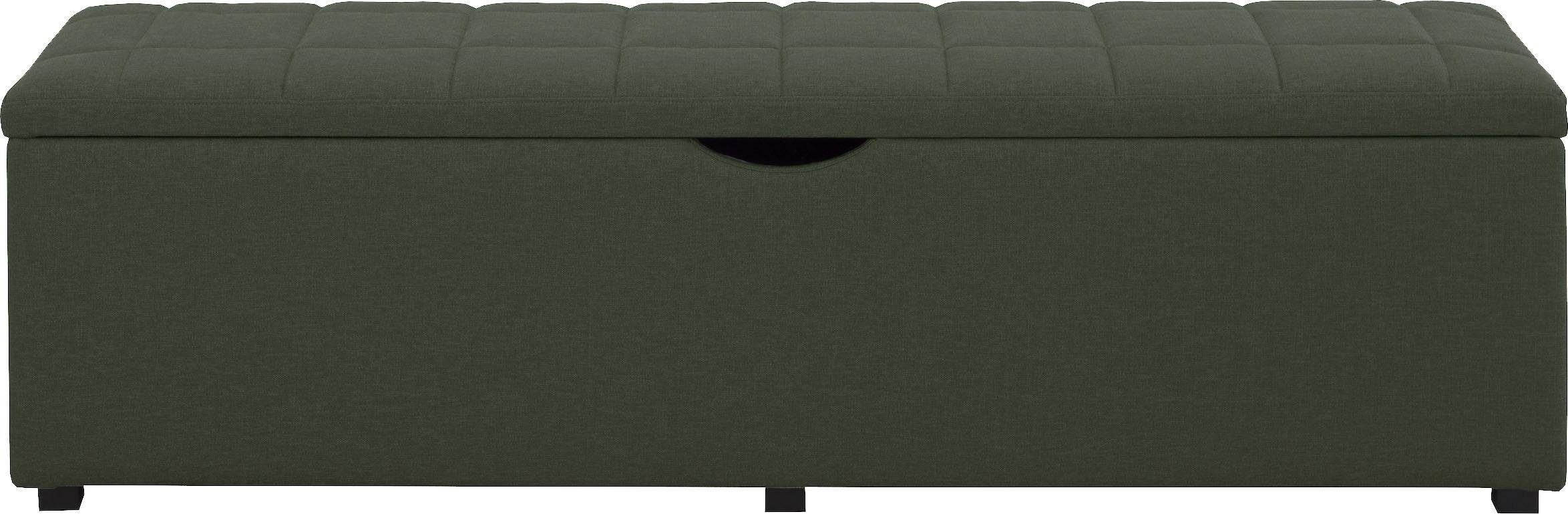 Places of Style Hockerbank Checked met bergruimte, breedte 120 cm en 160 cm, als bedbank te gebruiken hockers maat 160 cm x 42 cm x 40 cm groen