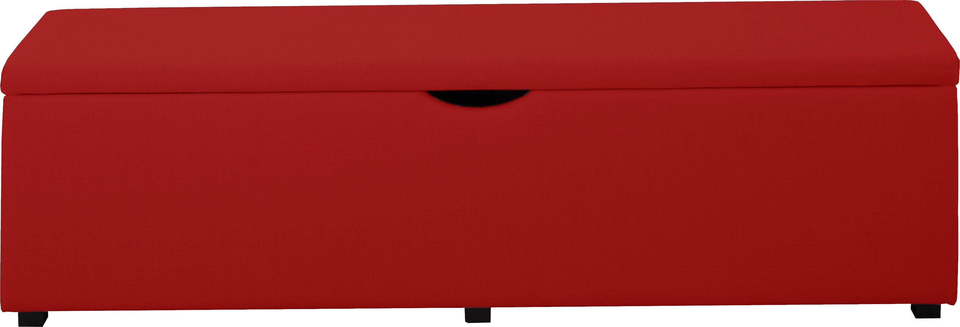 Places of Style Hockerbank Standaard Breedte 120 cm of 160 cm, ook als garderobebank of bedbank hockers maat 120 cm x 42 cm x 40 cm rood
