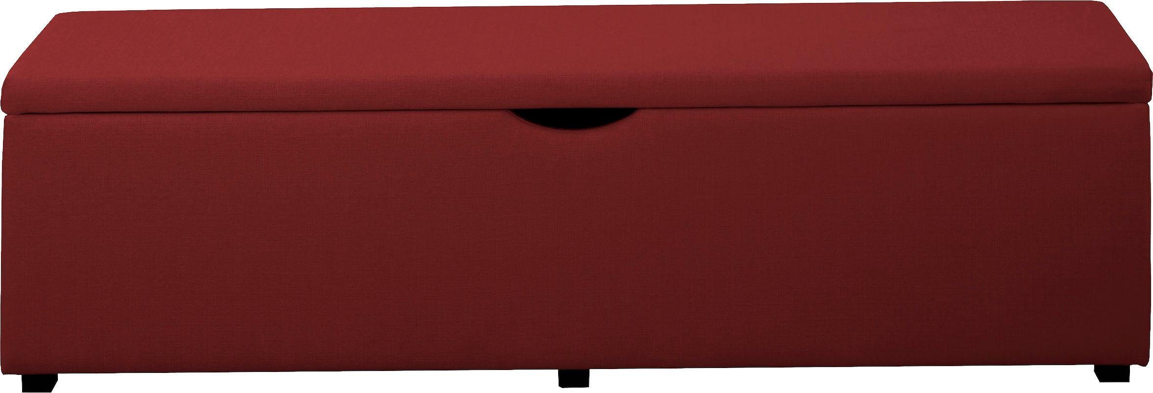 Places of Style Hockerbank Standaard Breedte 120 cm of 160 cm, ook als garderobebank of bedbank hockers maat 160 cm x 42 cm x 40 cm rood