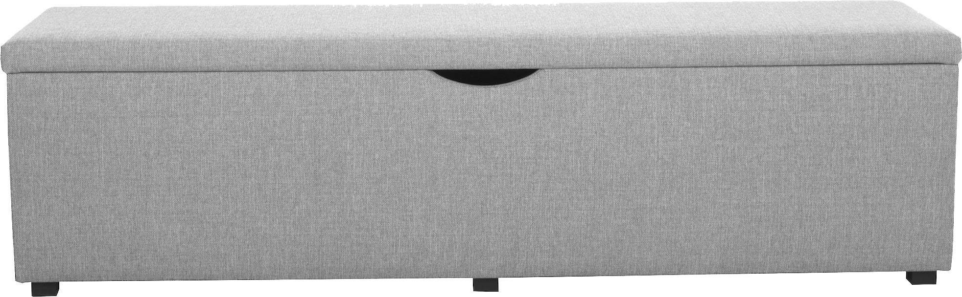 Places of Style Hockerbank Standaard Breedte 120 cm of 160 cm, ook als garderobebank of bedbank hockers maat 120 cm x 42 cm x 40 cm grijs