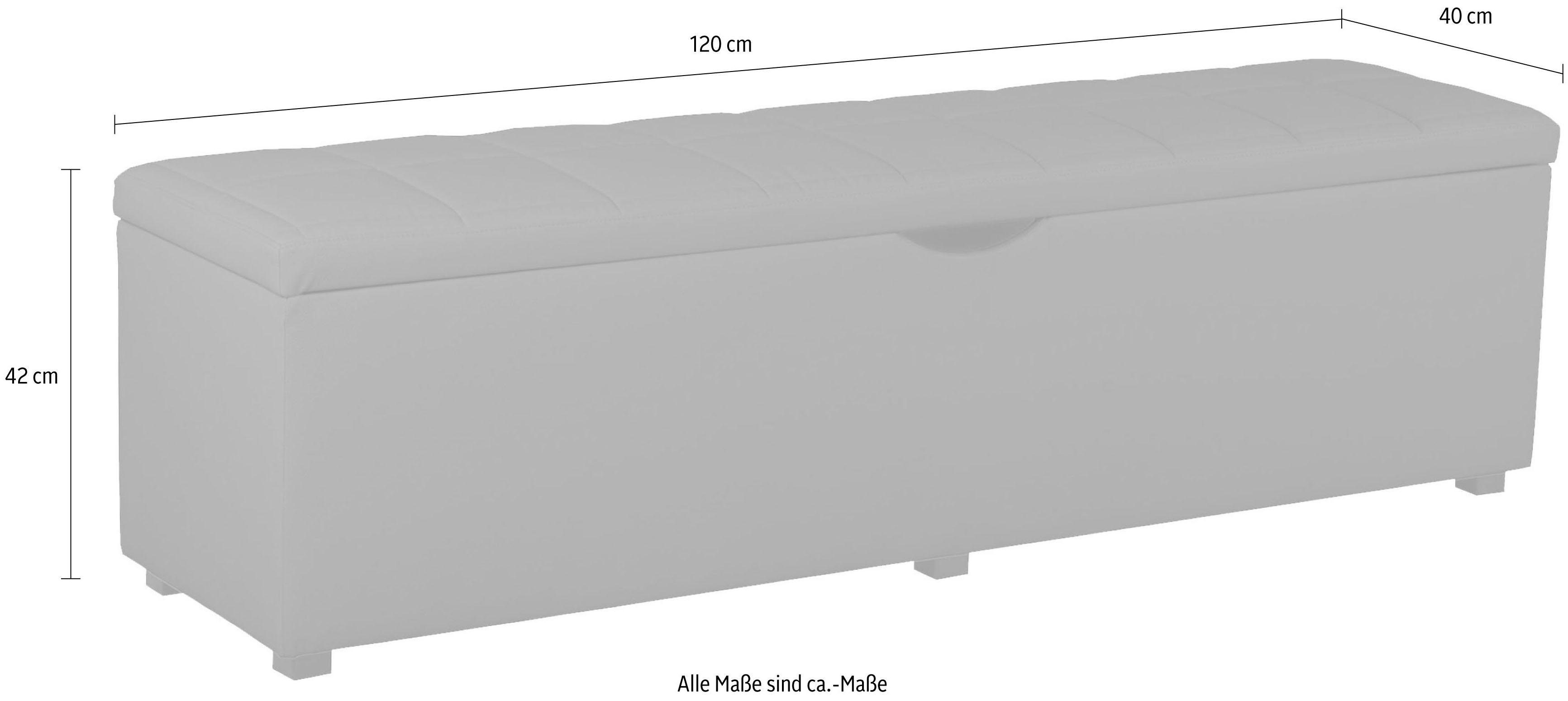 Places of Style Hockerbank Checked met bergruimte, breedte 120 cm en 160 cm, als bedbank te gebruiken