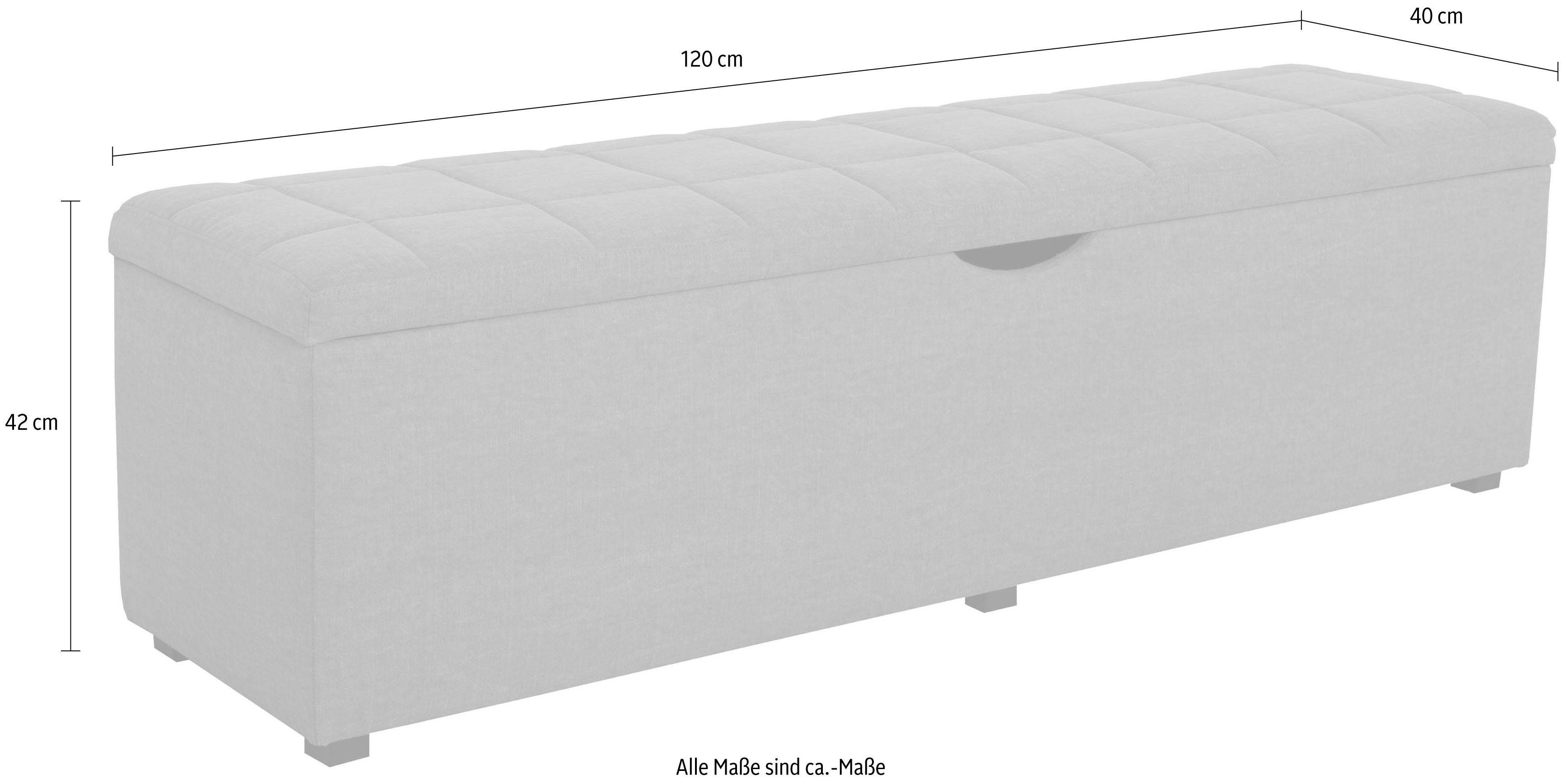 Places of Style Hockerbank Checked met bergruimte, breedte 120 cm en 160 cm, als bedbank te gebruiken