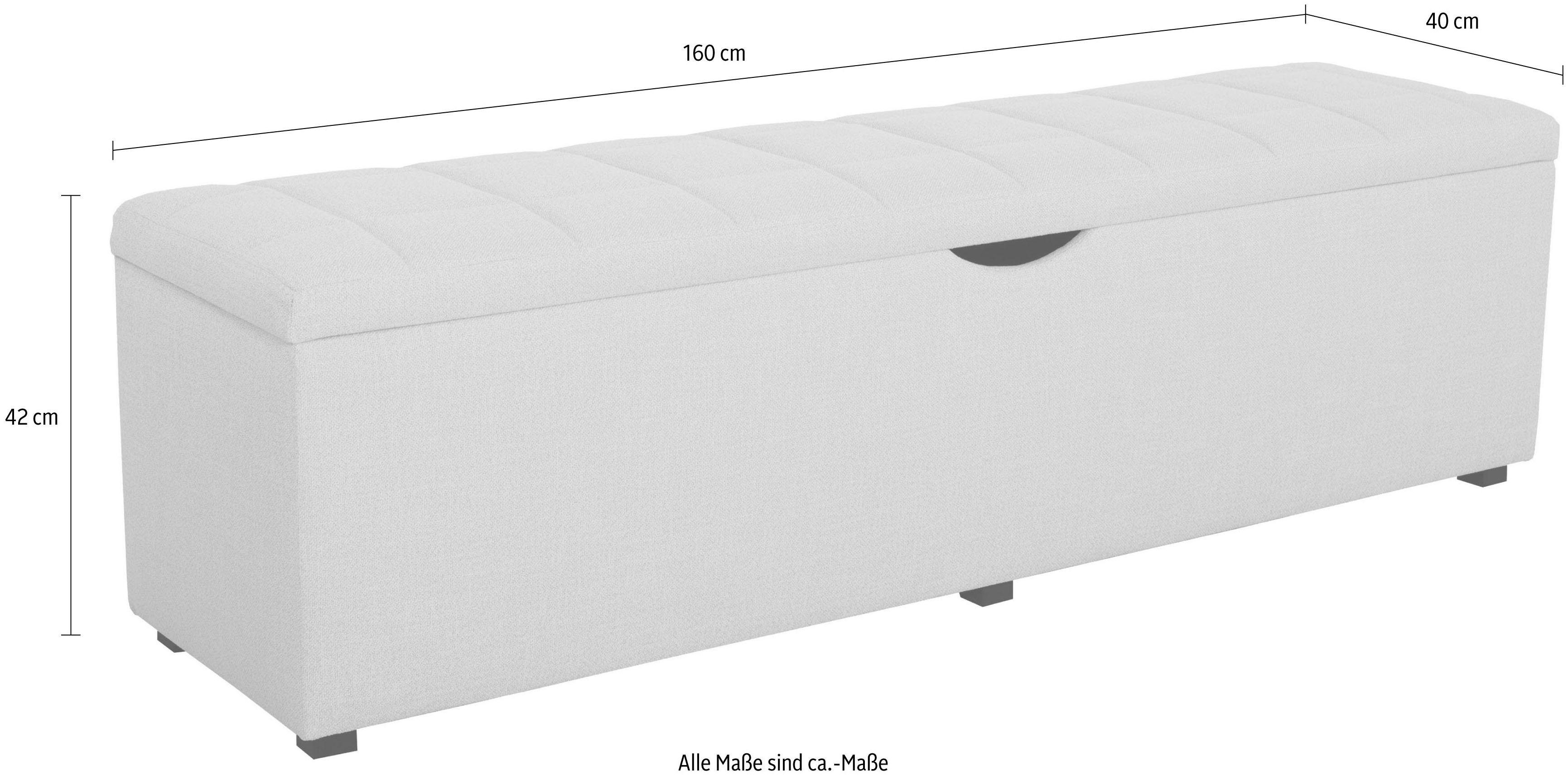 Places of Style Hockerbank Checked met bergruimte, breedte 120 cm en 160 cm, als bedbank te gebruiken