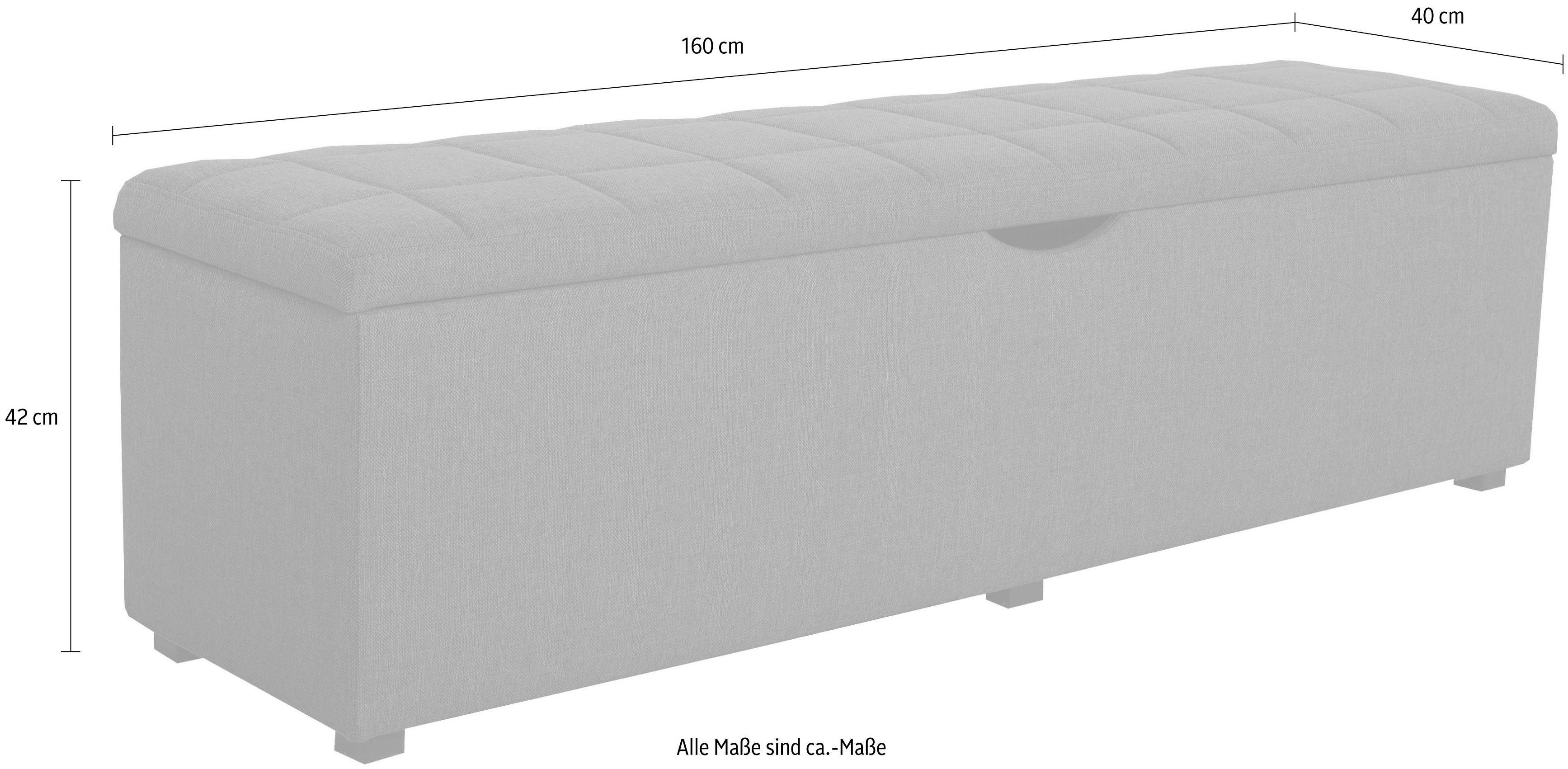 Places of Style Hockerbank Checked met bergruimte, breedte 120 cm en 160 cm, als bedbank te gebruiken