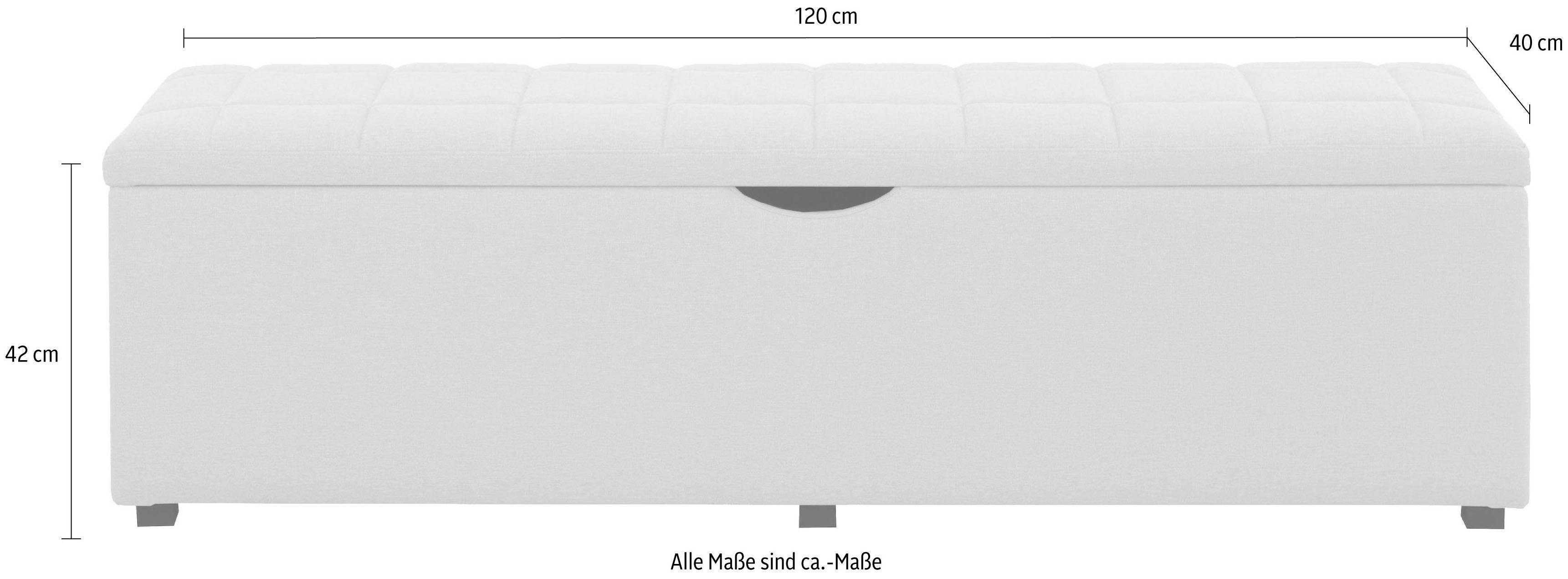 Places of Style Hockerbank Checked met bergruimte, breedte 120 cm en 160 cm, als bedbank te gebruiken