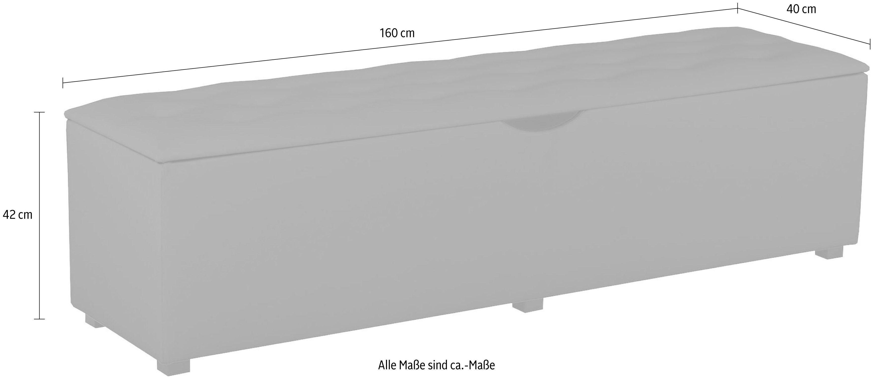 Places of Style Hockerbank Knobbed Hockerbank met bergruimte, breedte 120 cm en 160 cm
