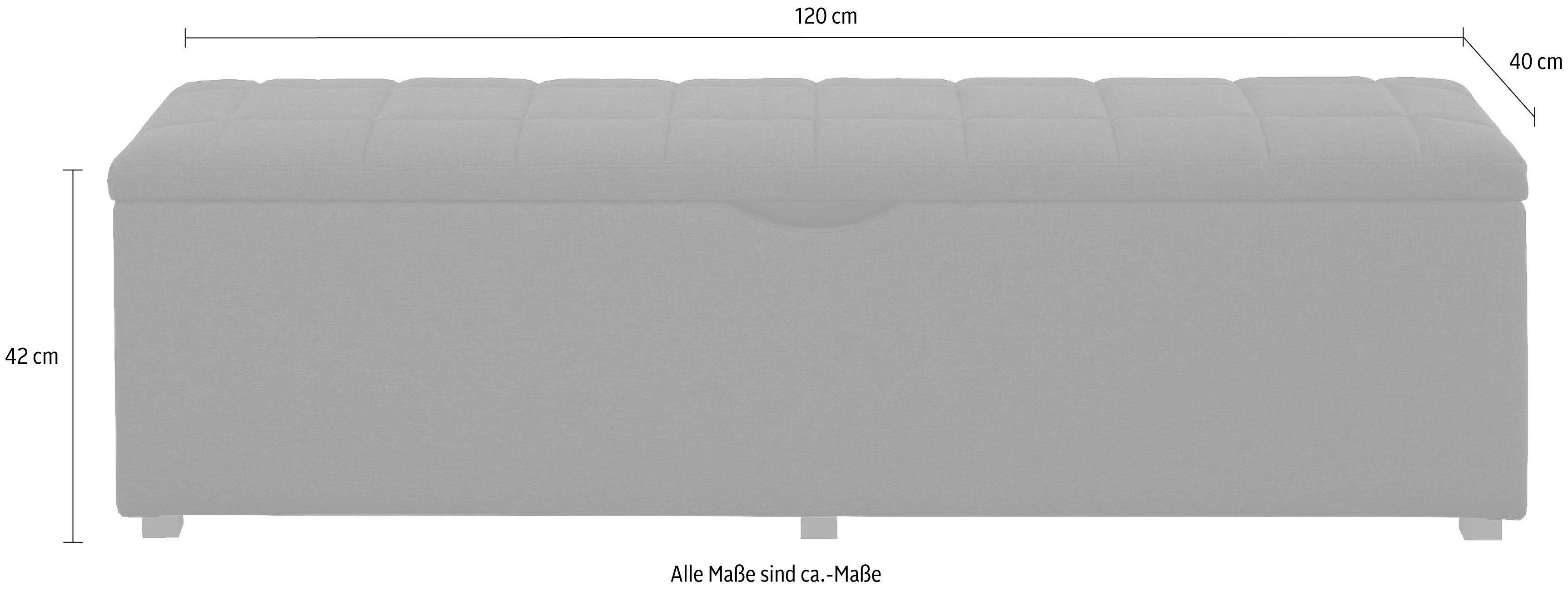 Places of Style Hockerbank Checked met bergruimte, breedte 120 cm en 160 cm, als bedbank te gebruiken