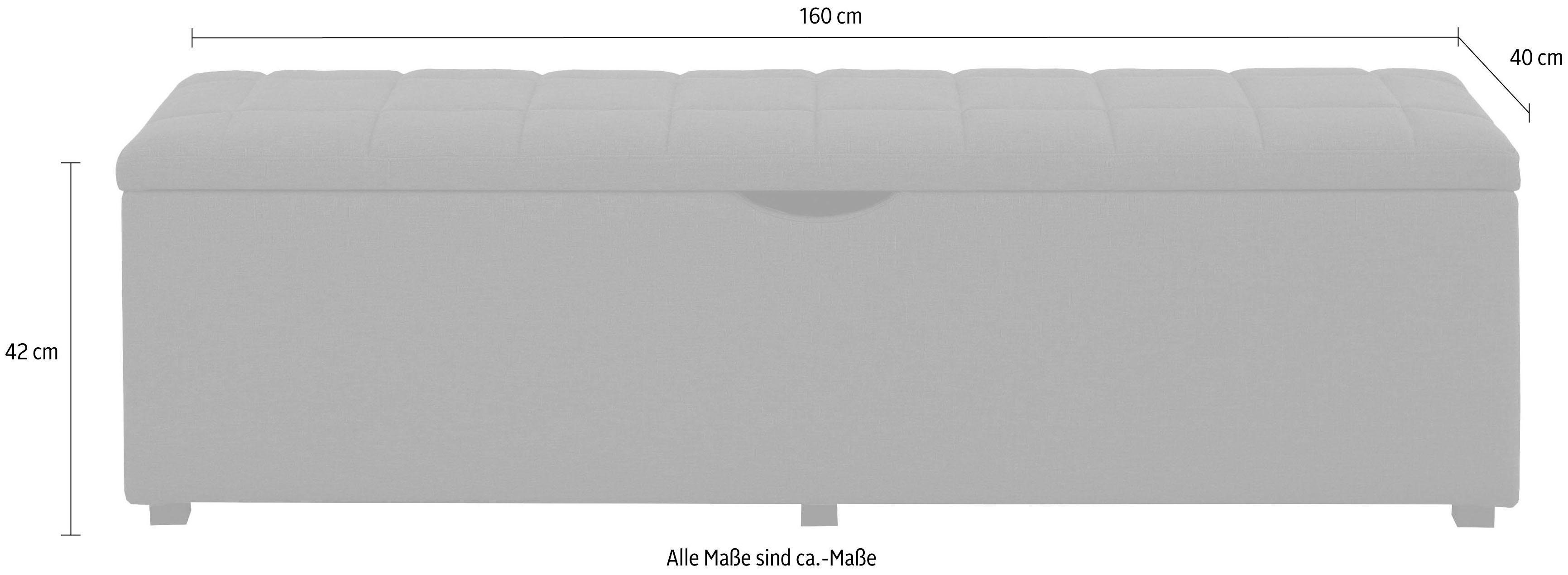 Places of Style Hockerbank Checked met bergruimte, breedte 120 cm en 160 cm, als bedbank te gebruiken