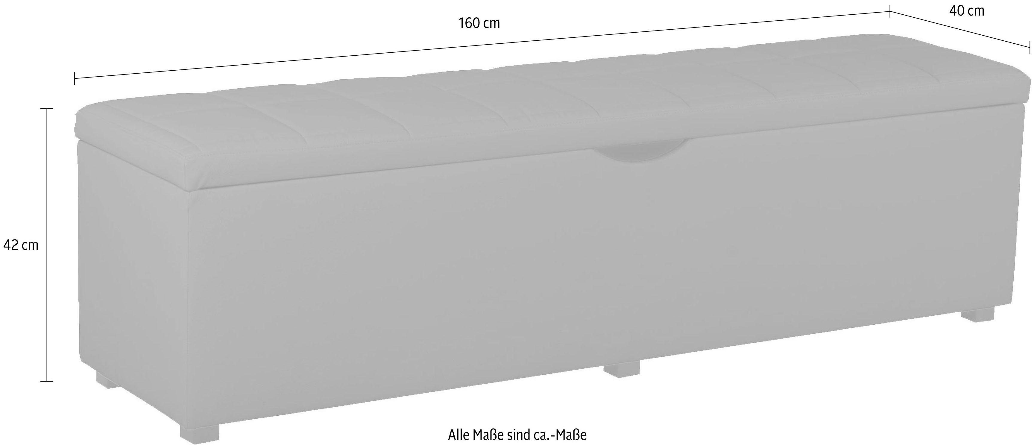Places of Style Hockerbank Checked met bergruimte, breedte 120 cm en 160 cm, als bedbank te gebruiken