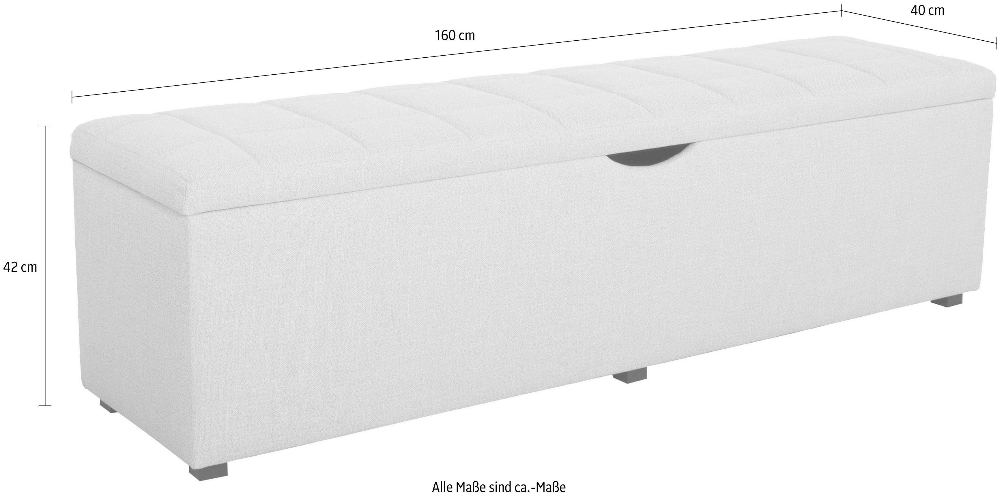 Places of Style Hockerbank Checked met bergruimte, breedte 120 cm en 160 cm, als bedbank te gebruiken
