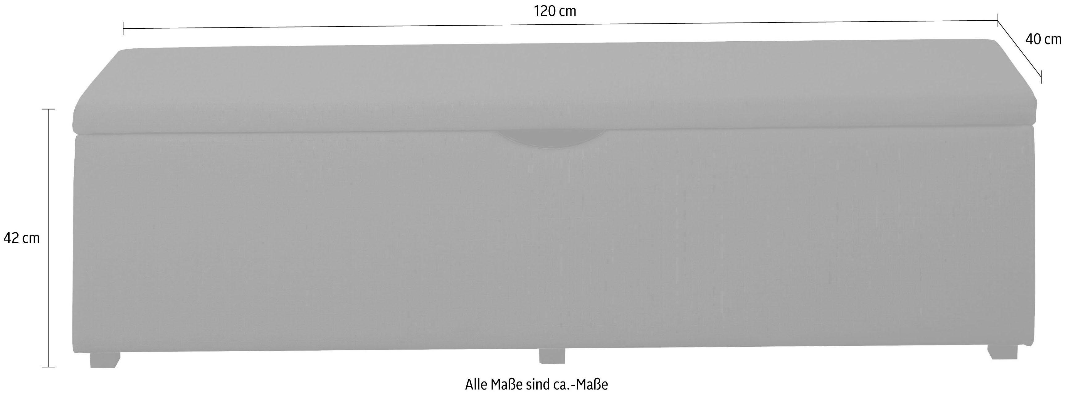 Places of Style Hockerbank Standaard Breedte 120 cm of 160 cm, ook als garderobebank of bedbank