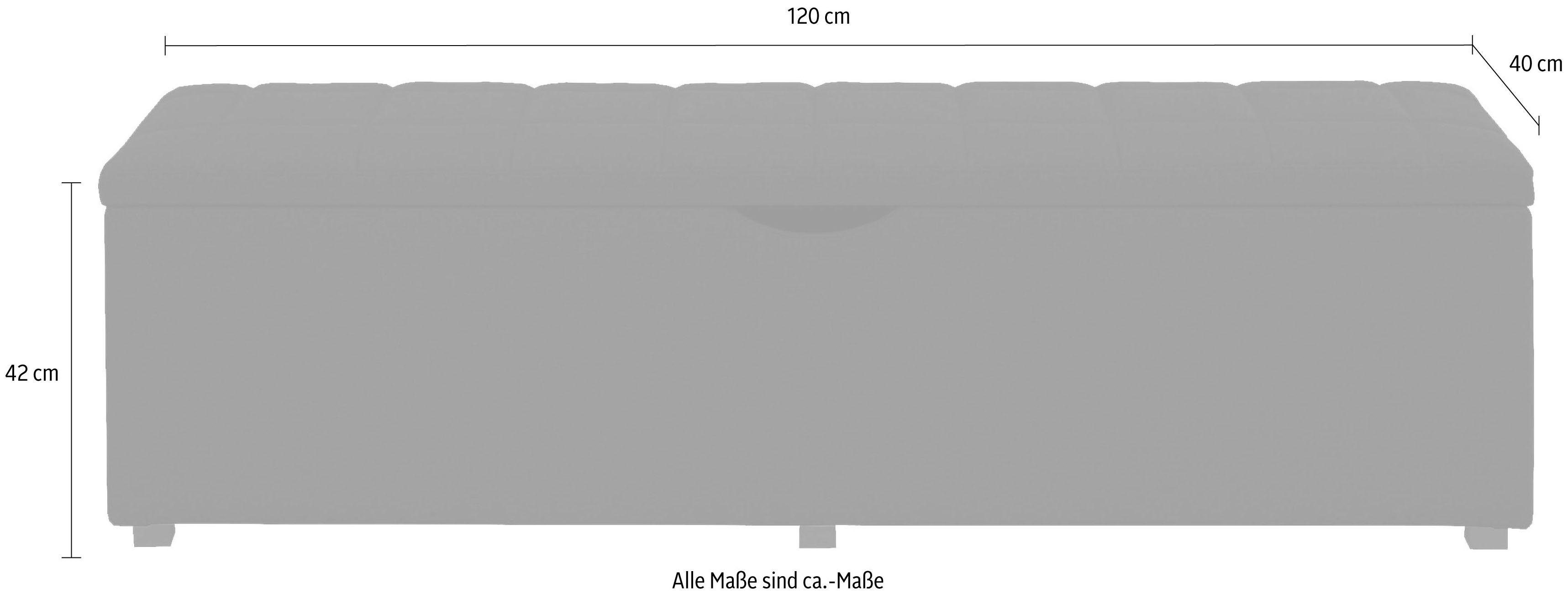 Places of Style Hockerbank Checked met bergruimte, breedte 120 cm en 160 cm, als bedbank te gebruiken
