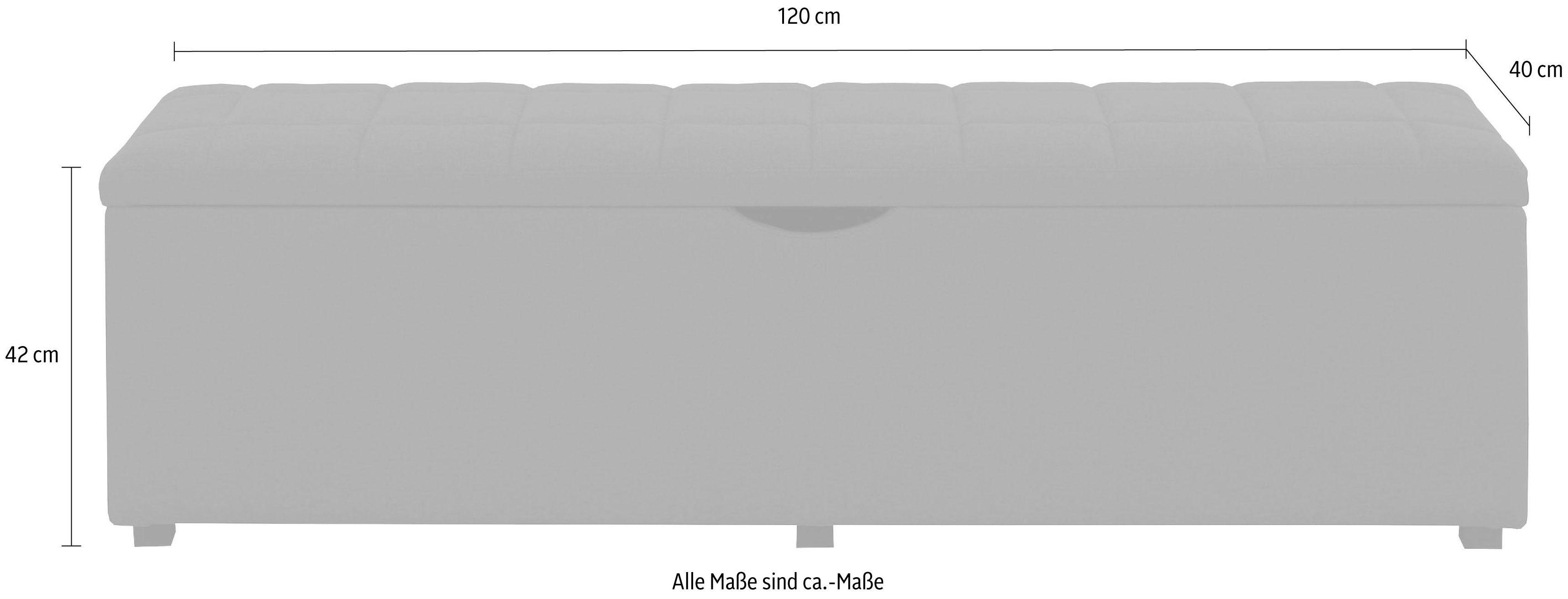 Places of Style Hockerbank Checked met bergruimte, breedte 120 cm en 160 cm, als bedbank te gebruiken