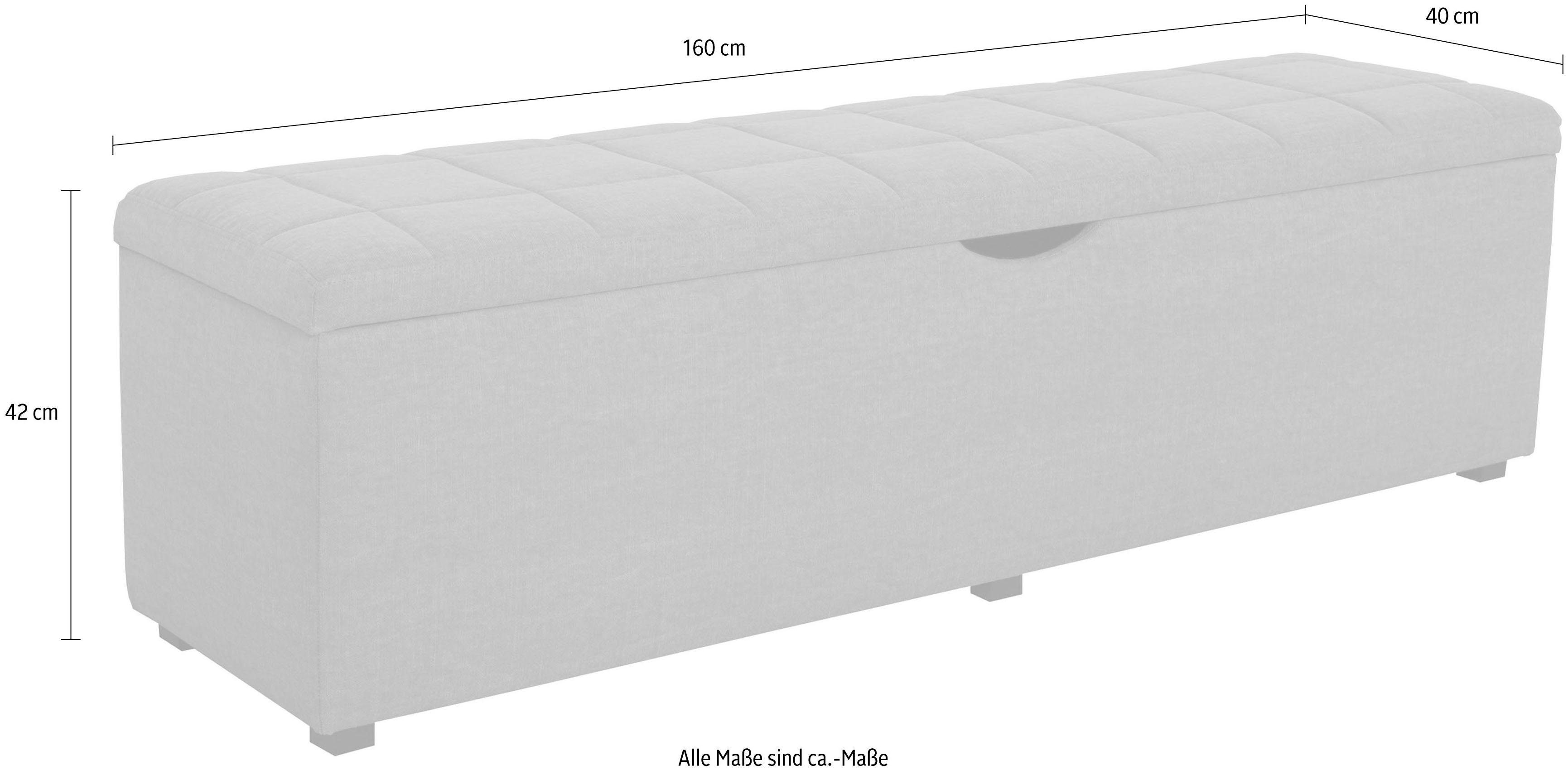 Places of Style Hockerbank Checked met bergruimte, breedte 120 cm en 160 cm, als bedbank te gebruiken