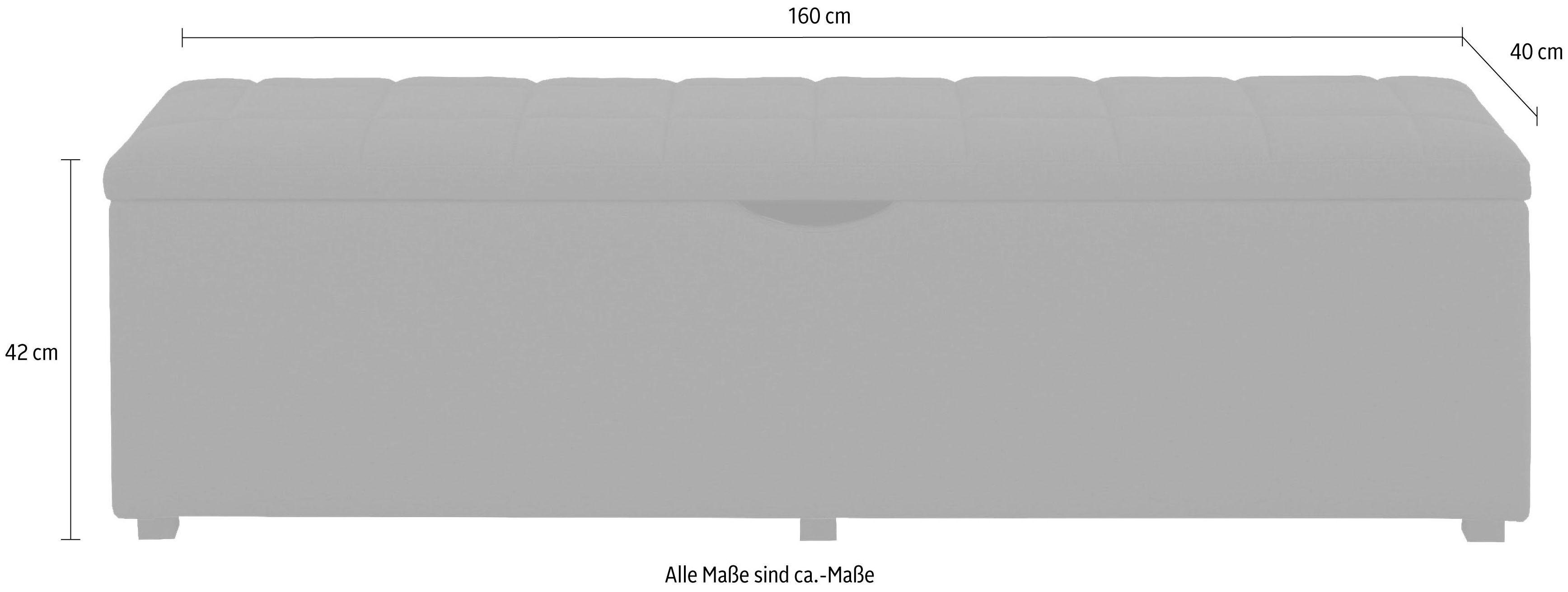 Places of Style Hockerbank Checked met bergruimte, breedte 120 cm en 160 cm, als bedbank te gebruiken