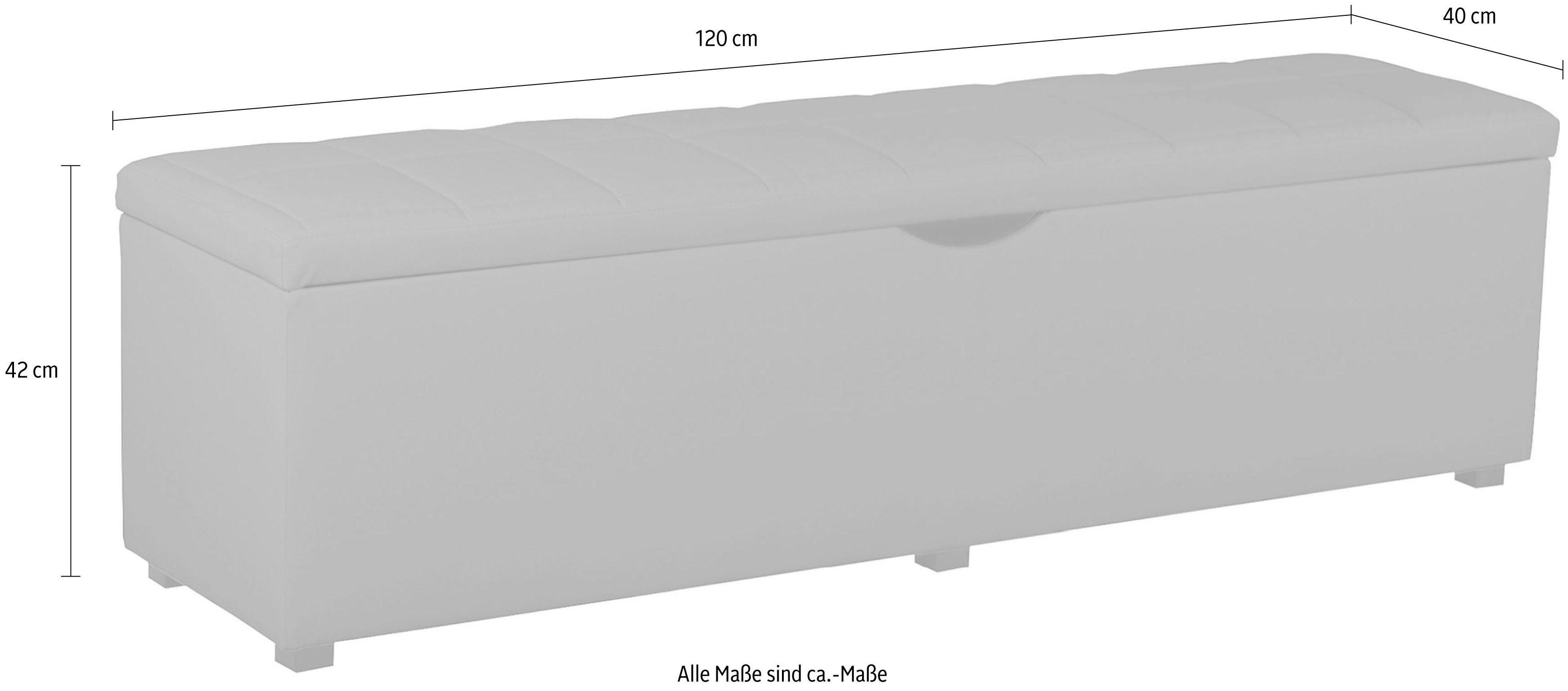 Places of Style Hockerbank Checked met bergruimte, breedte 120 cm en 160 cm, als bedbank te gebruiken
