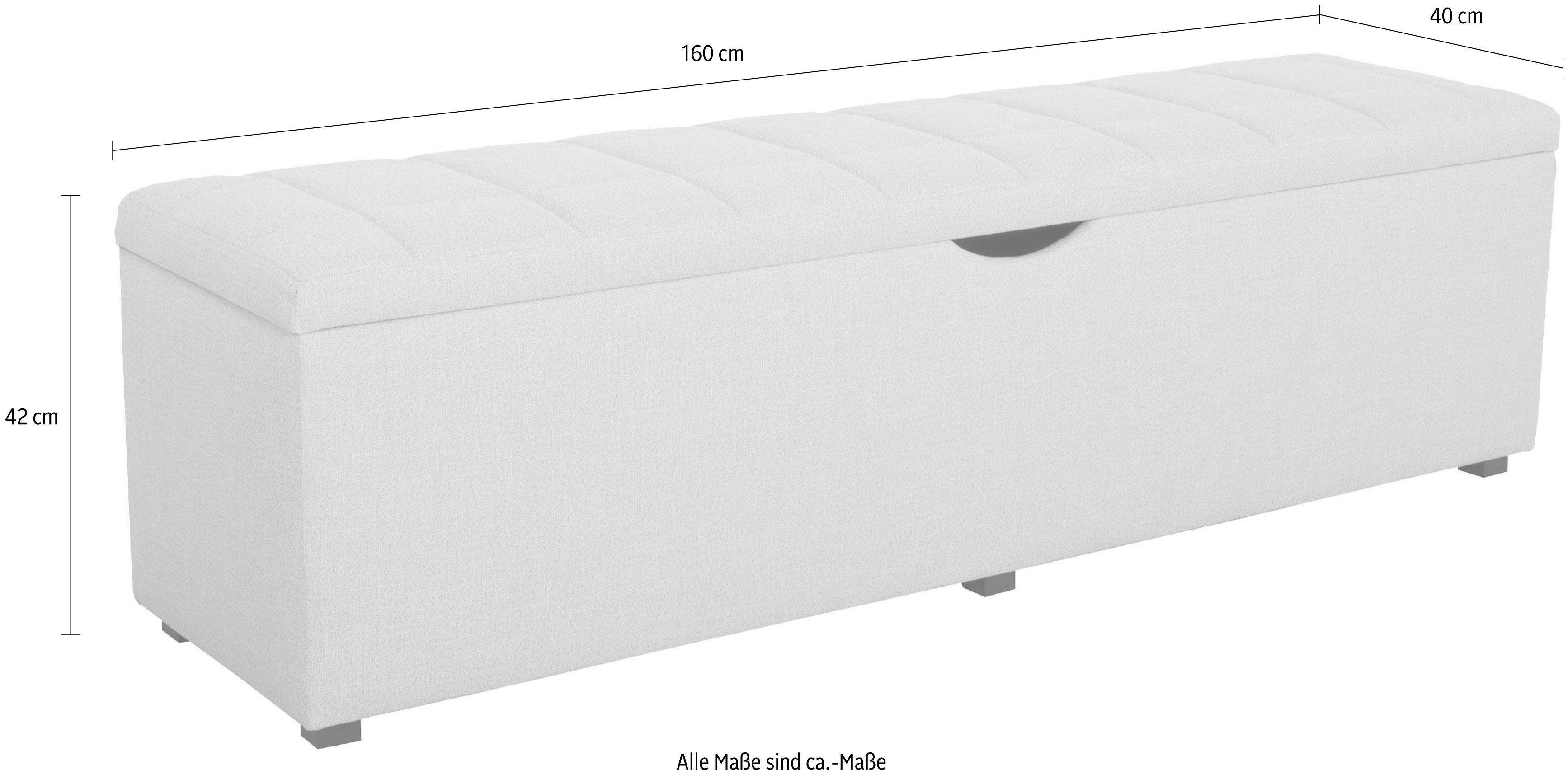 Places of Style Hockerbank Checked met bergruimte, breedte 120 cm en 160 cm, als bedbank te gebruiken