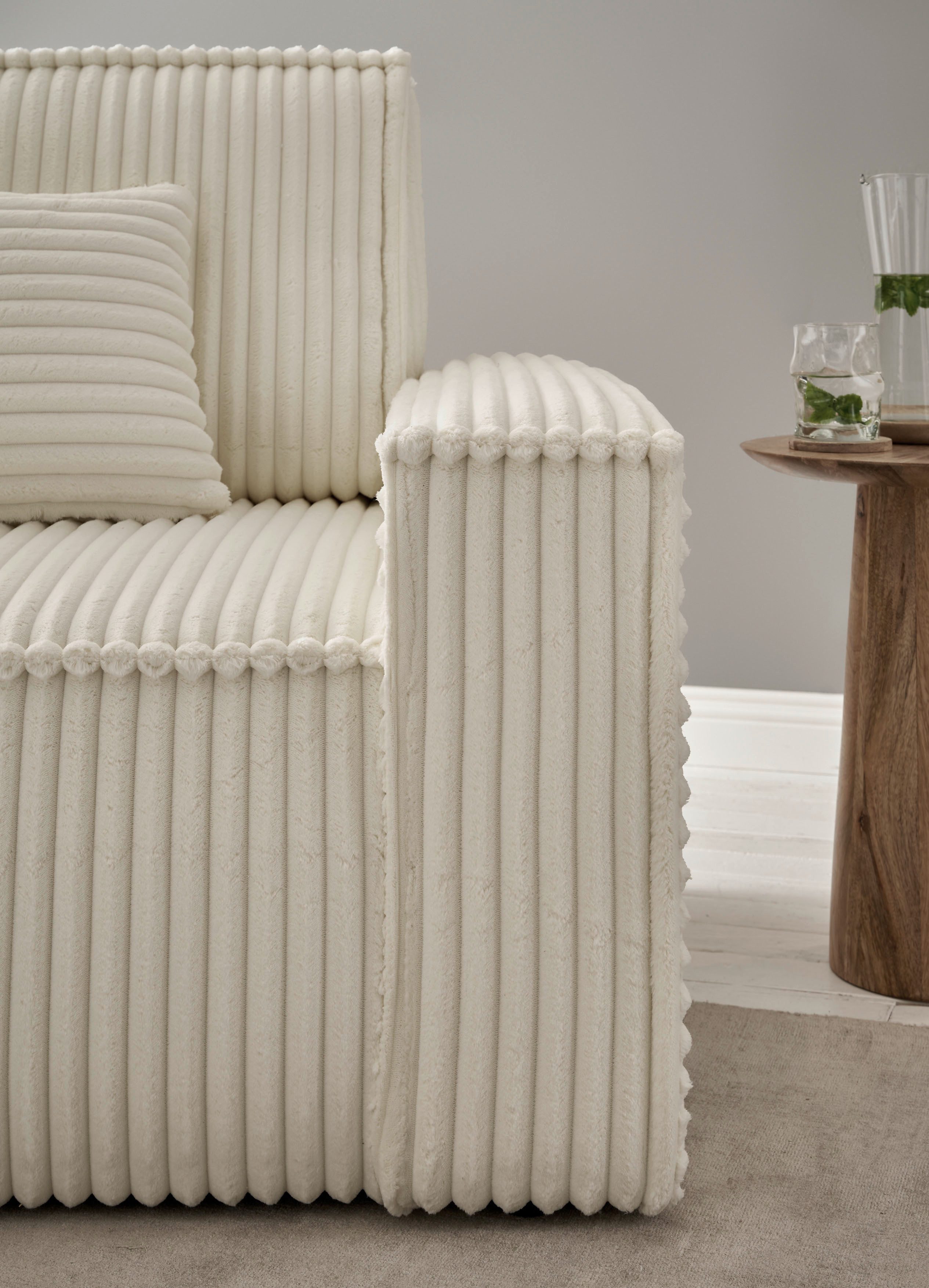 andas Hoekbank FINNLEY Slaapbank 267 cm, L-vorm met Slaapfunctie & Bedlade beschikbaar in de stofkwaliteiten bouclé, structuur fijn en mega cord