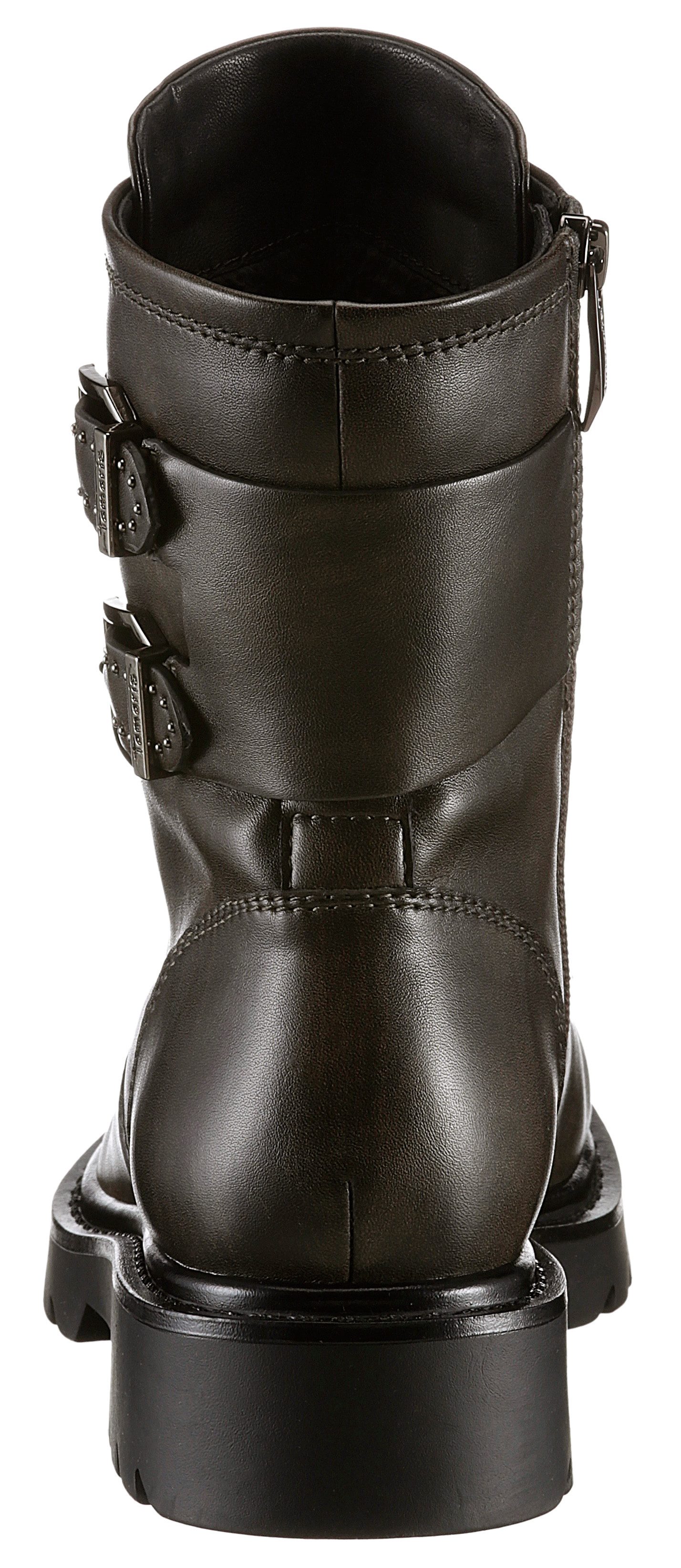 Tamaris Bikerboots blokhak, veterschoenen, veterschoen met binnenrits