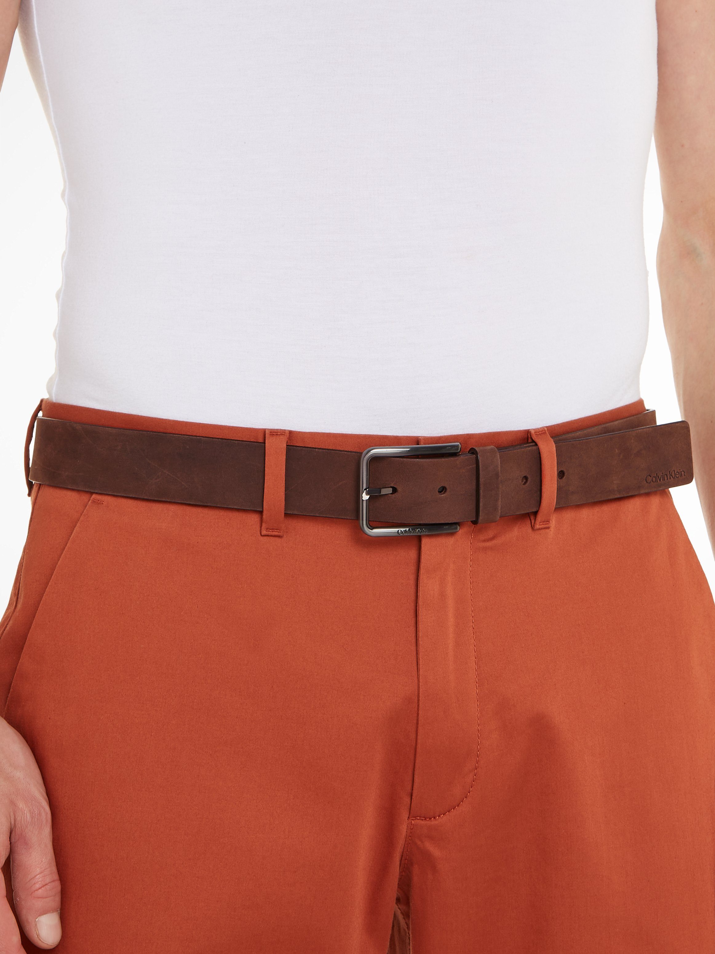 Calvin Klein Leren riem WARMTH NUBUCK 35MM