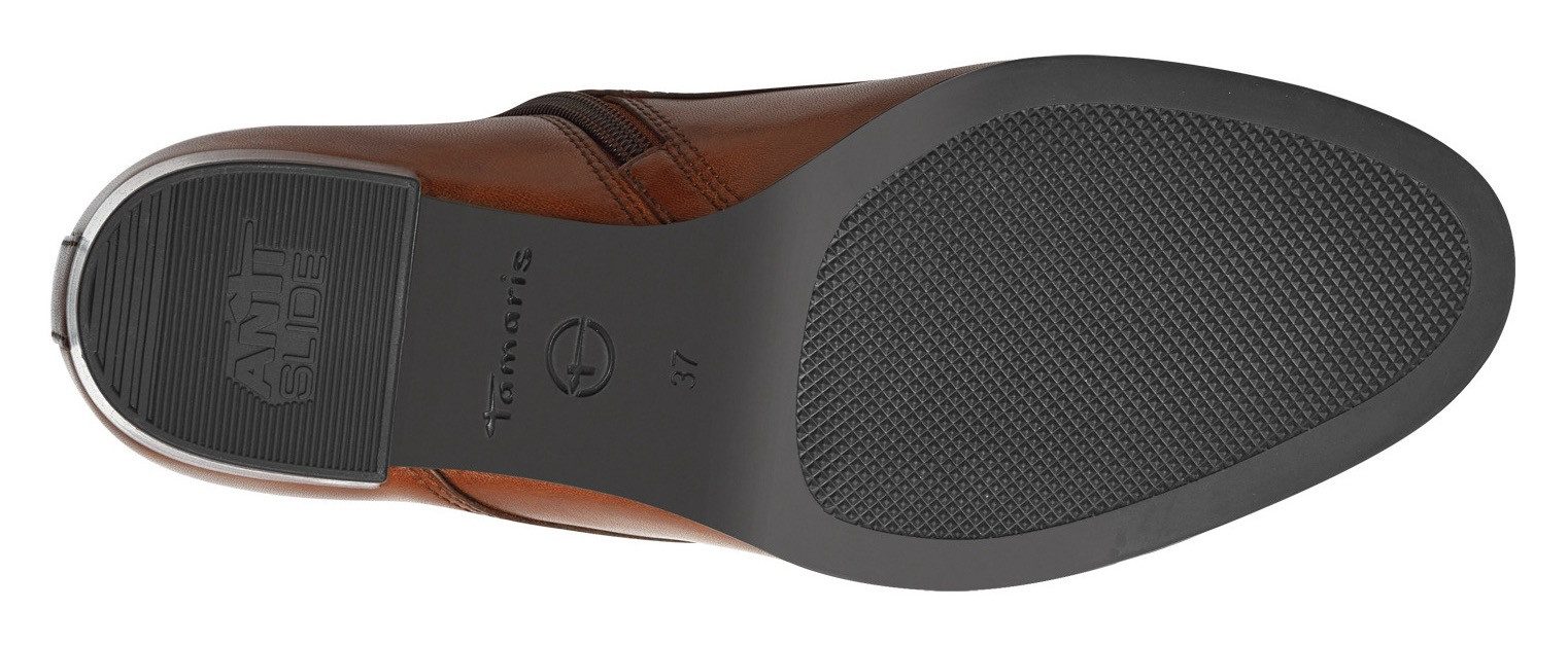 Tamaris Enkellaarsjes blokhak, veterschoen, business schoen met logo-embossing
