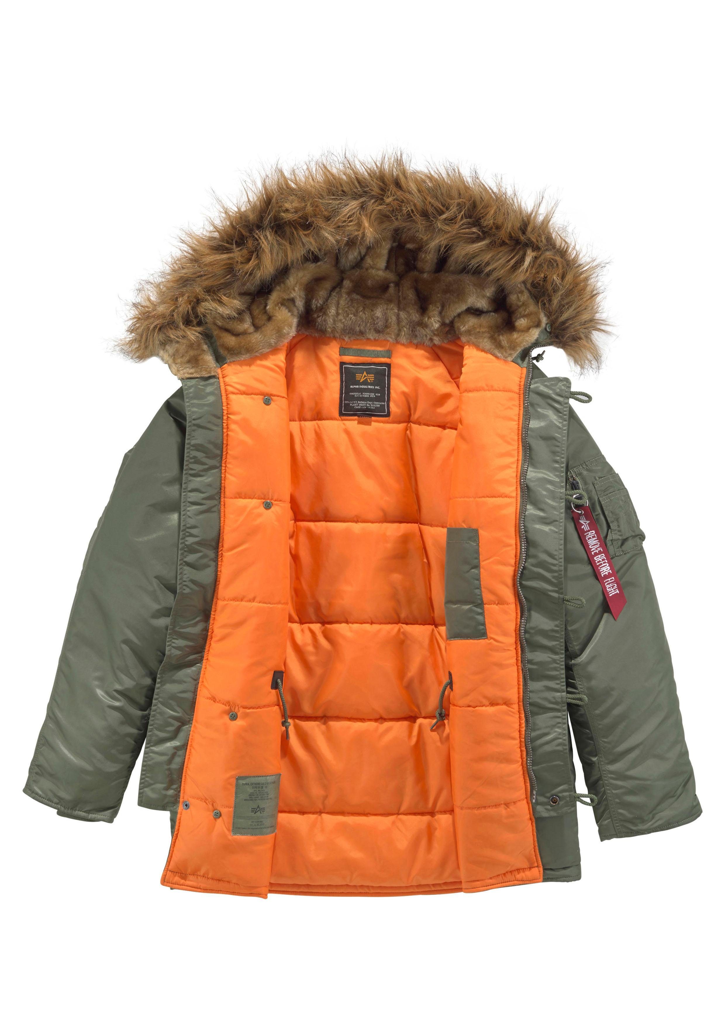 Alpha Industries Parka N3B VF 59 met afneembaar imitatiebontkraag