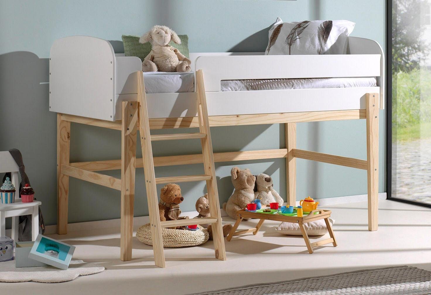 Vipack Hoogslaper Kiddy incl. lattenbodem, mdf-oppervlak hoogslapers wit