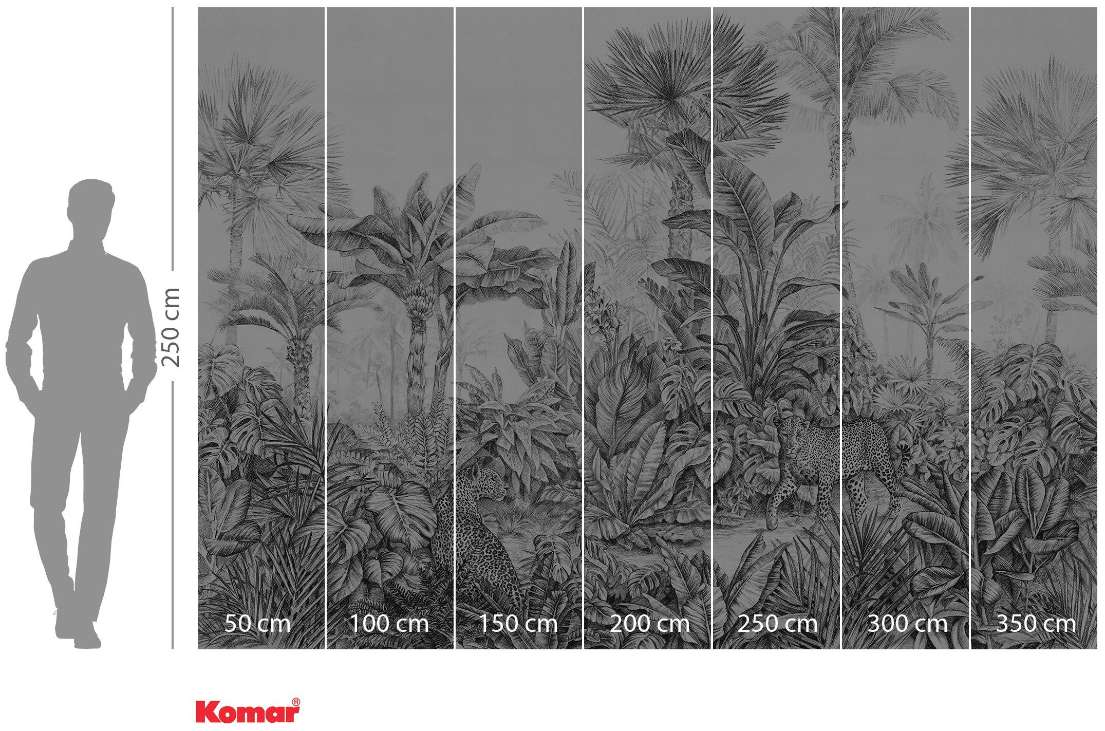 Komar Vliesbehang Digitale print vlies - Léopards - Afmeting 350 x 250 cm (1 stuk)