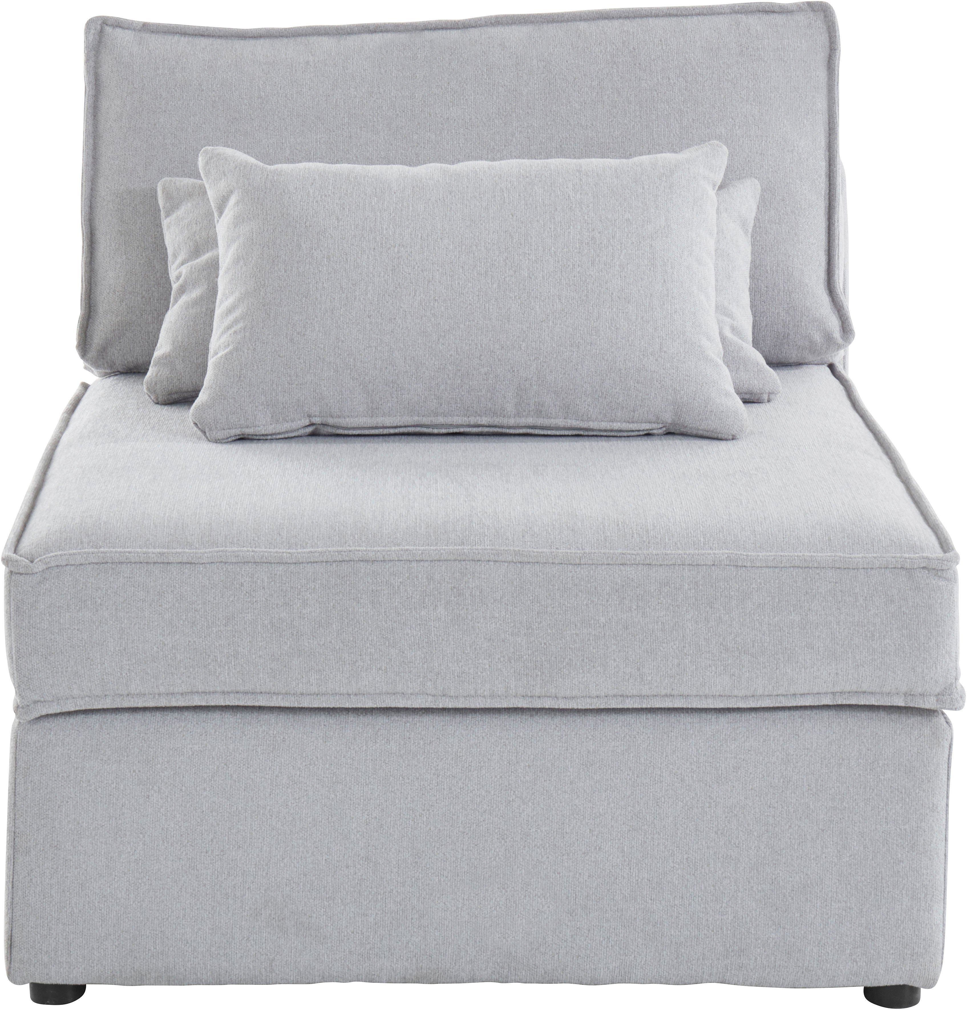 RAUM.ID Bank-middenelement Florid als deel van een modulaire bank, stevig zitcomfort, ook in cord