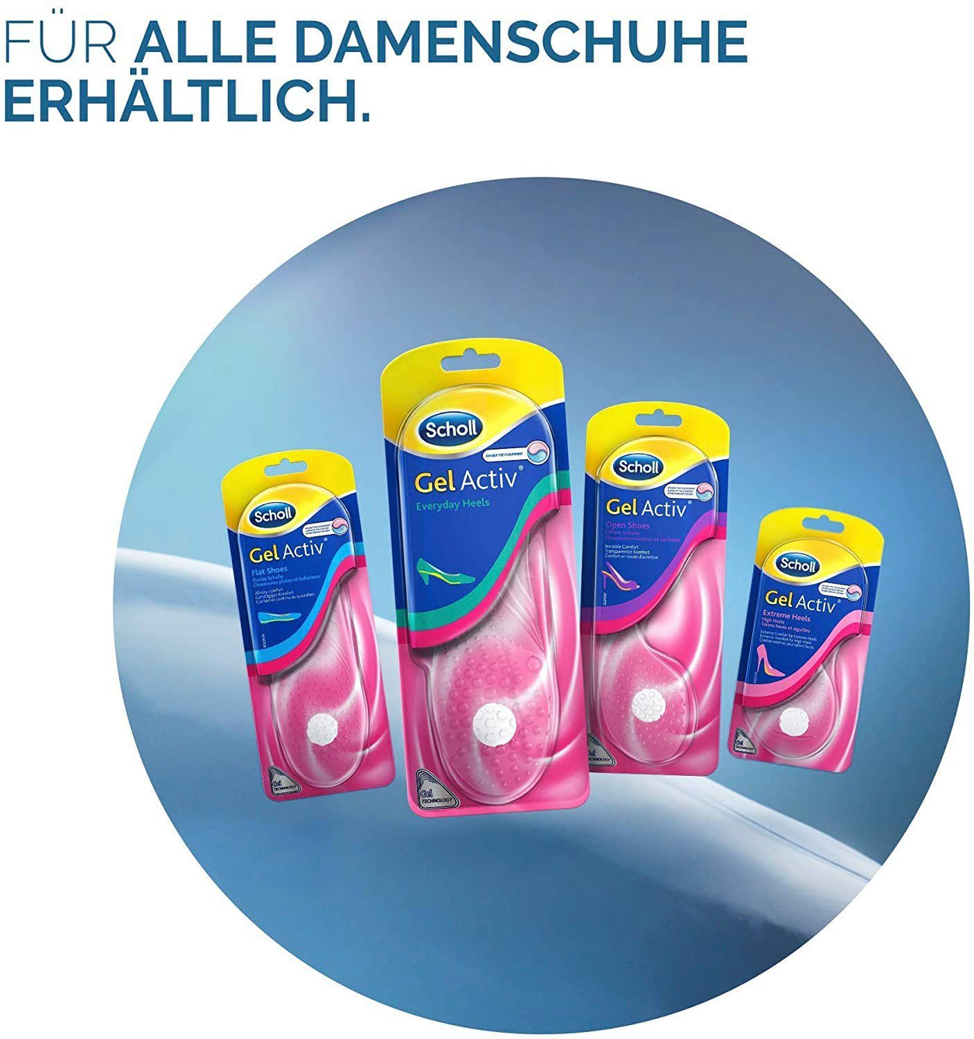 Scholl Inlegzolen GelActiv voor platte, smalle schoenen