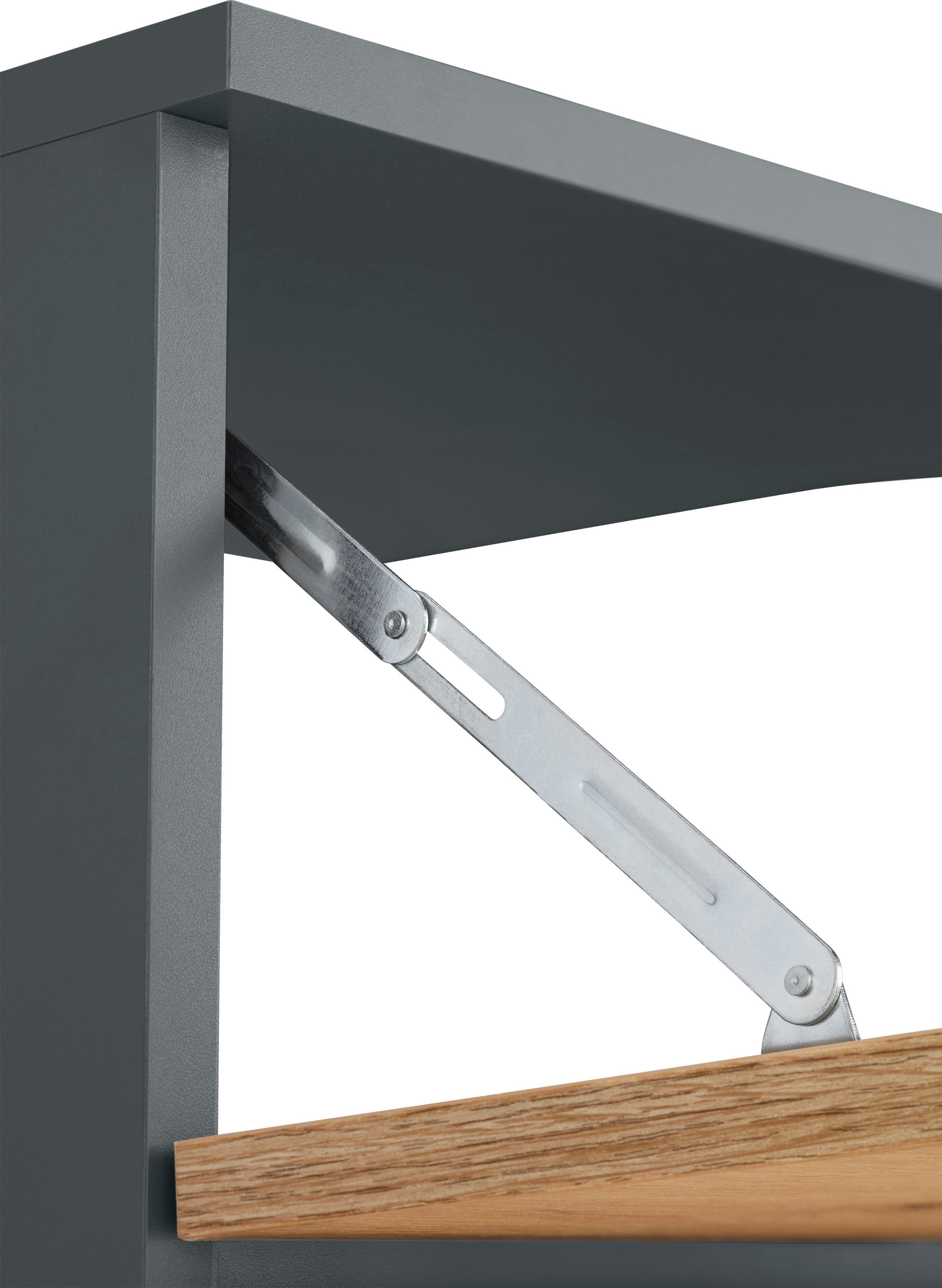 INOSIGN Wastafelonderkast Skara met klep en lade, zwarte grepen, breedte 80 cm, hoogte 55 cm